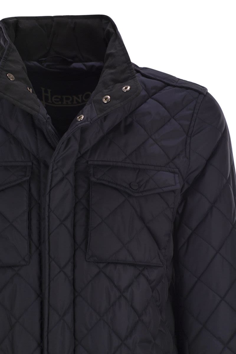 HERNO Men's Field Jacket with Diamond Quilting