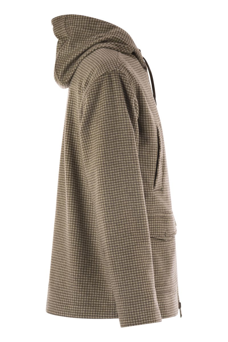 HERNO Tailored Houndstooth Cashmere Field Jacket for Men