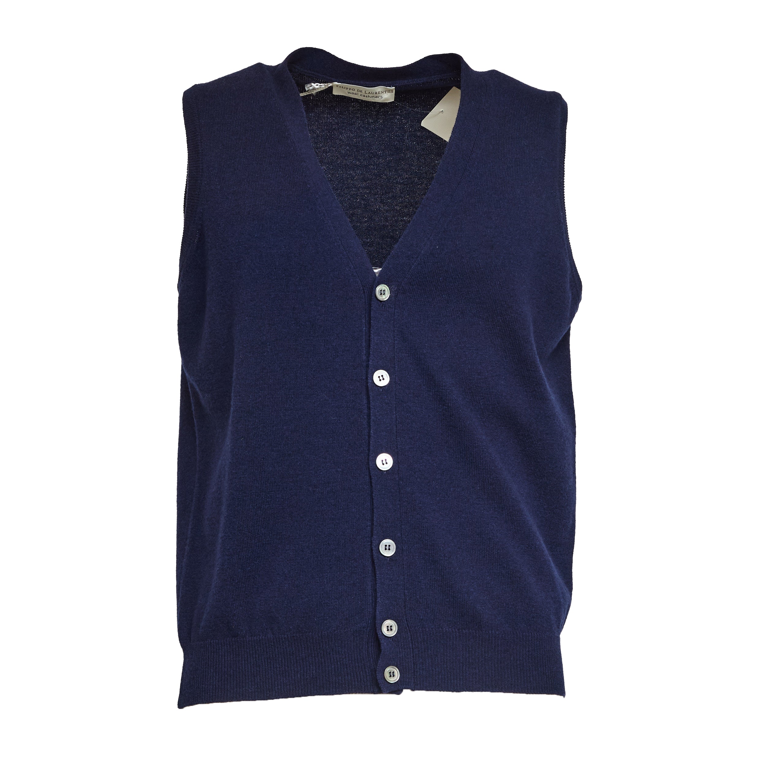 FILIPPO DE LAURENTIIS Men's Classic Wool and Cashmere Gilet with Button Design