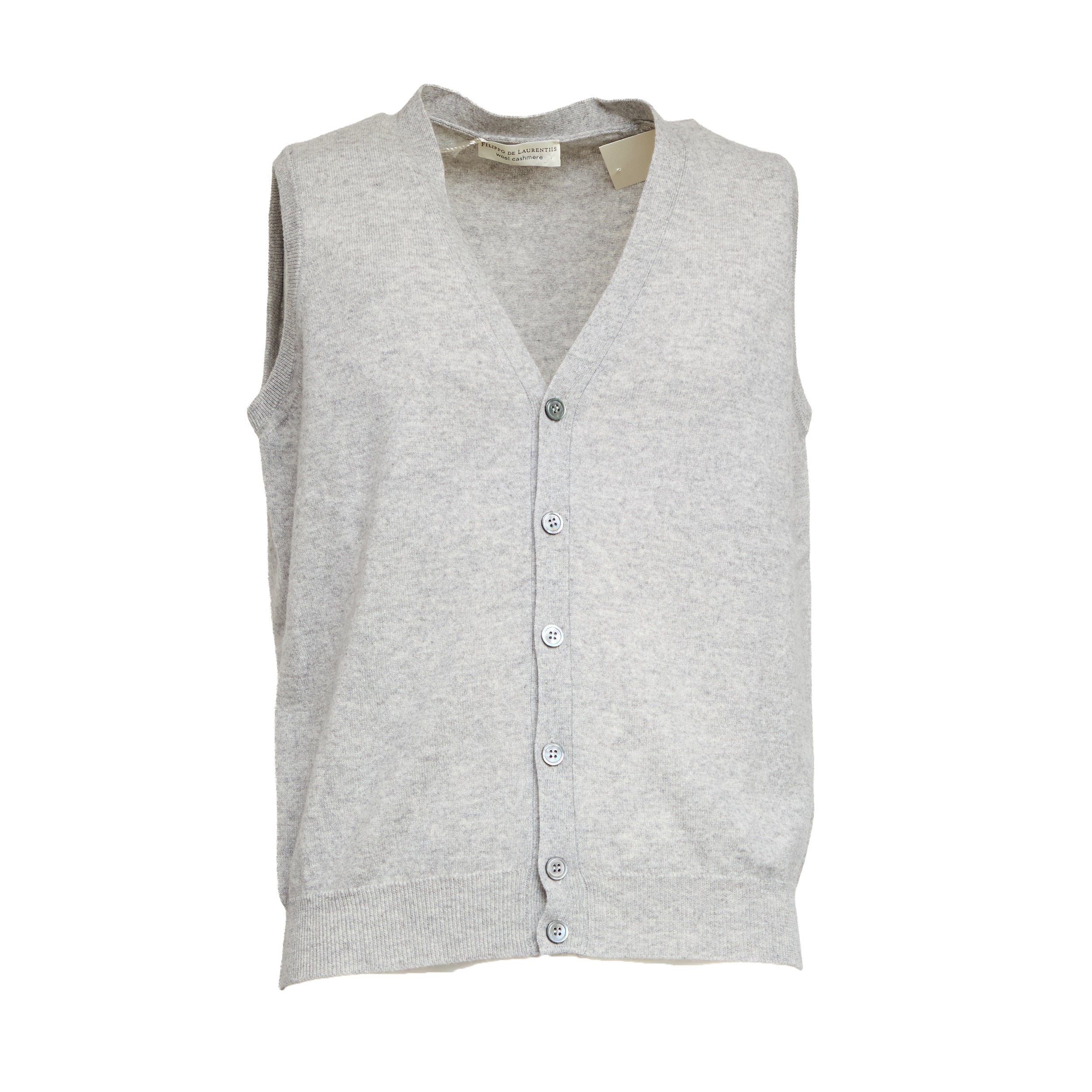 FILIPPO DE LAURENTIIS Luxury Wool-Cashmere Gilet with Button Details for Men