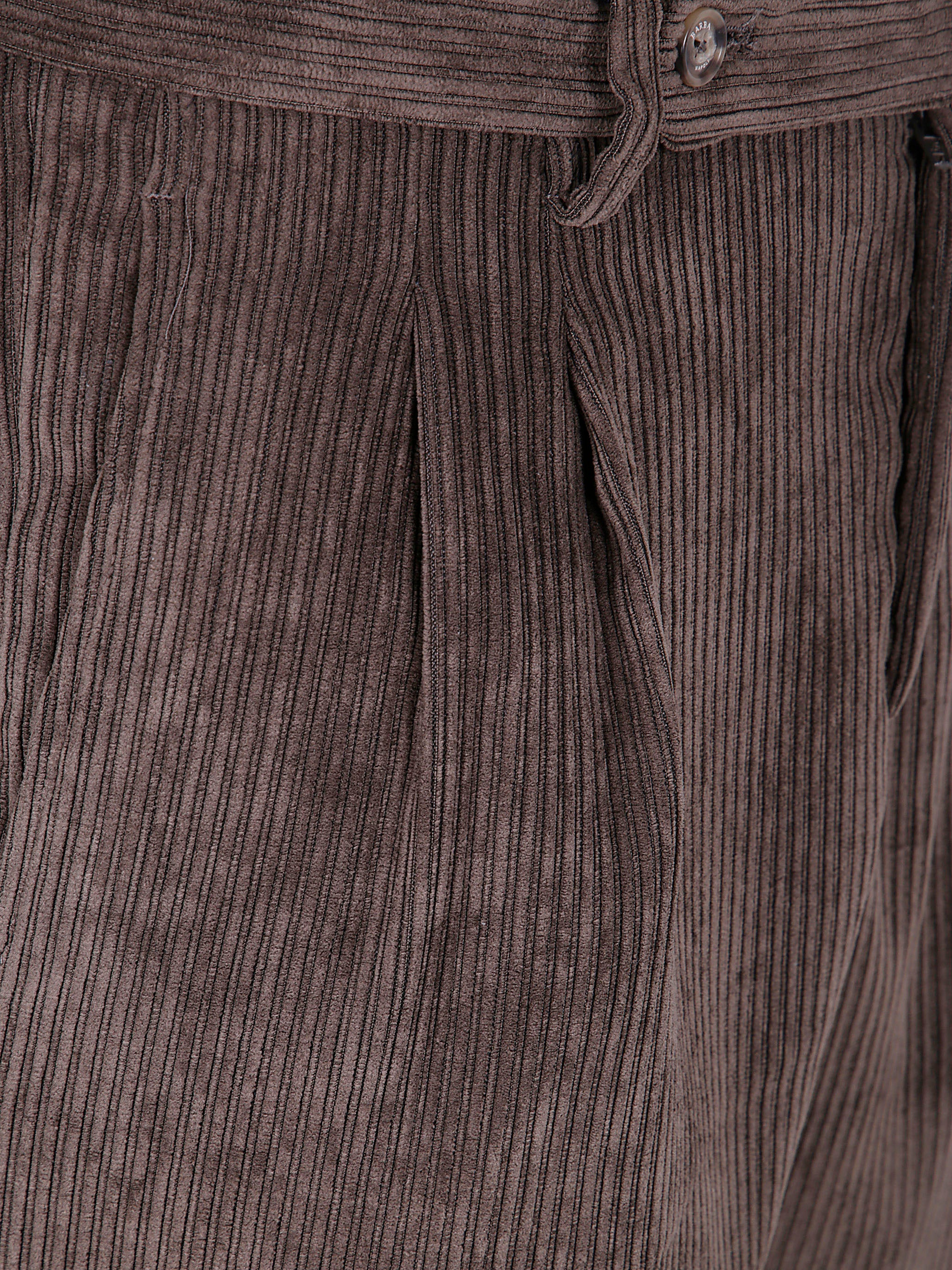 BARBA Napoli Velvet Stripes Double Pences Chino Trousers - FW25