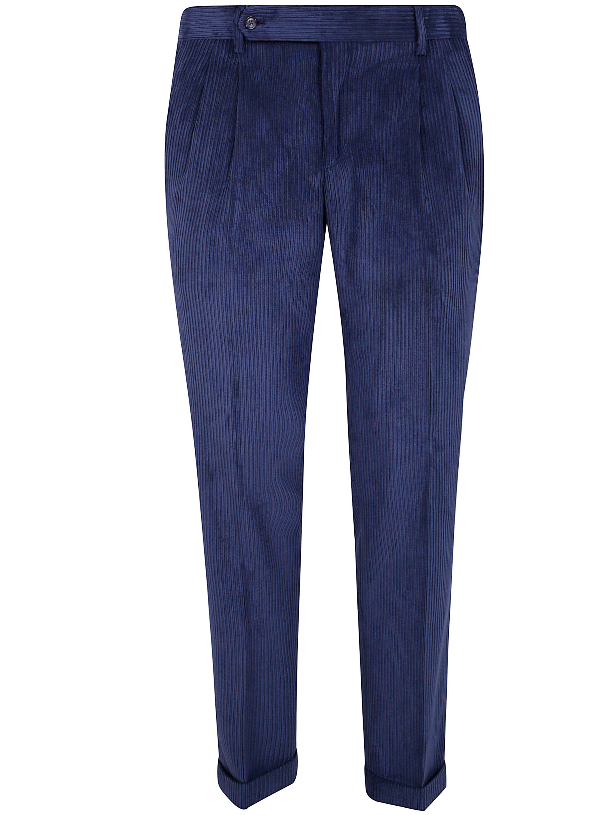 BARBA Napoli Velvet Stripes Double Pences Chino Trousers - FW25