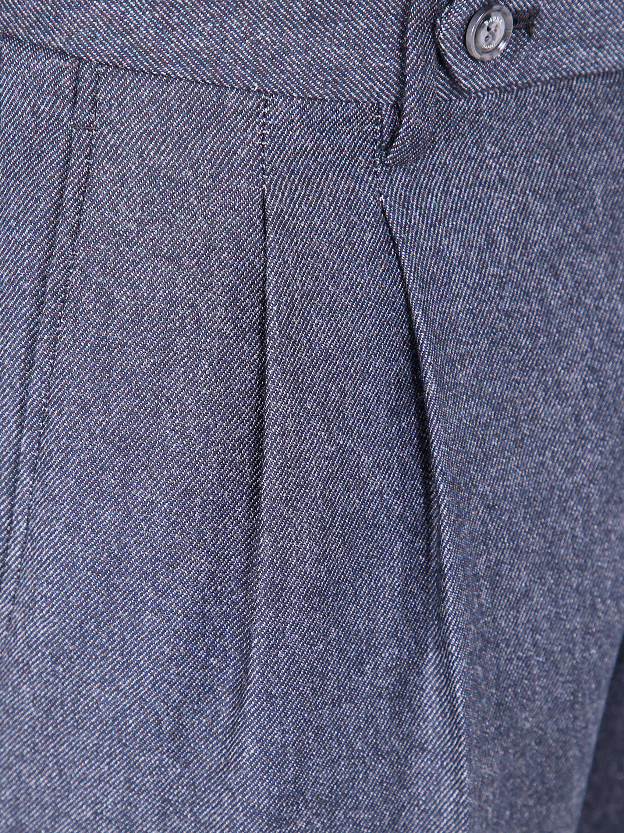 BARBA Napoli Men's Premium Wool Cashmere Double Pences Chino Trousers