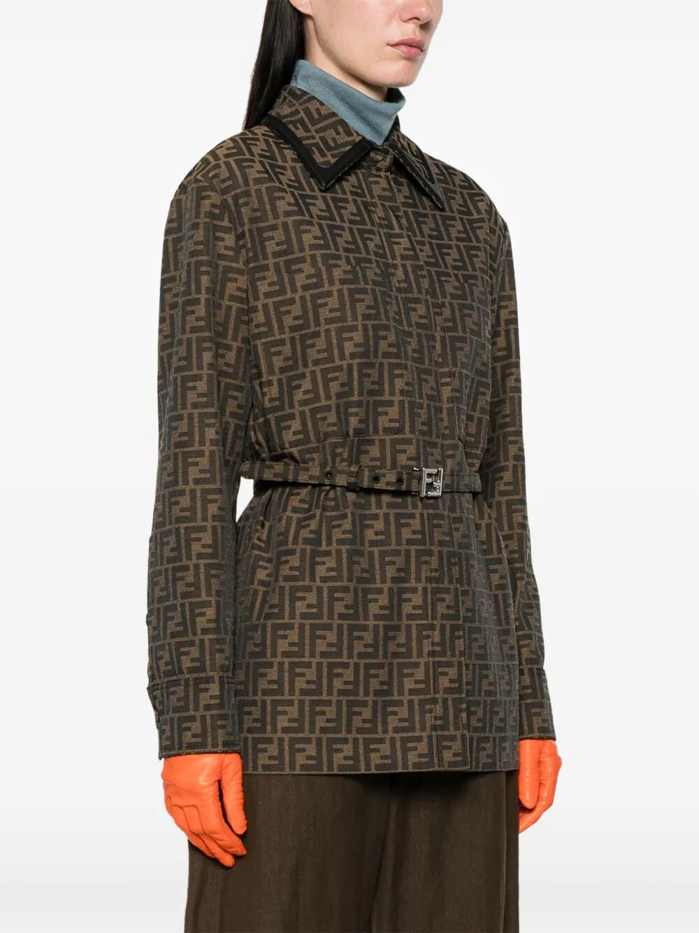 FENDI Jacquard Canvas Shirt Jacket