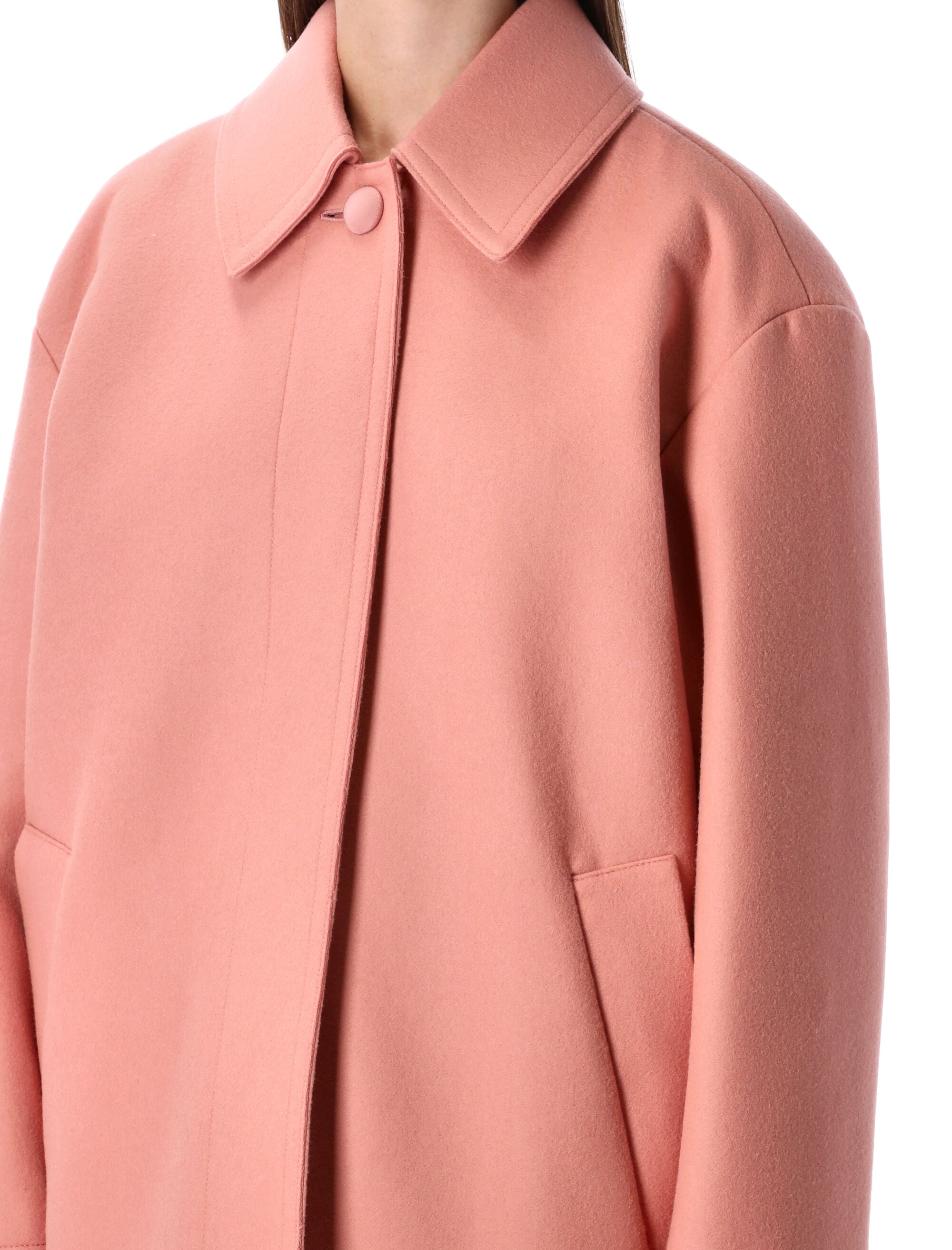 FENDI Wool Felt Single-Breasted Midi Jacket
