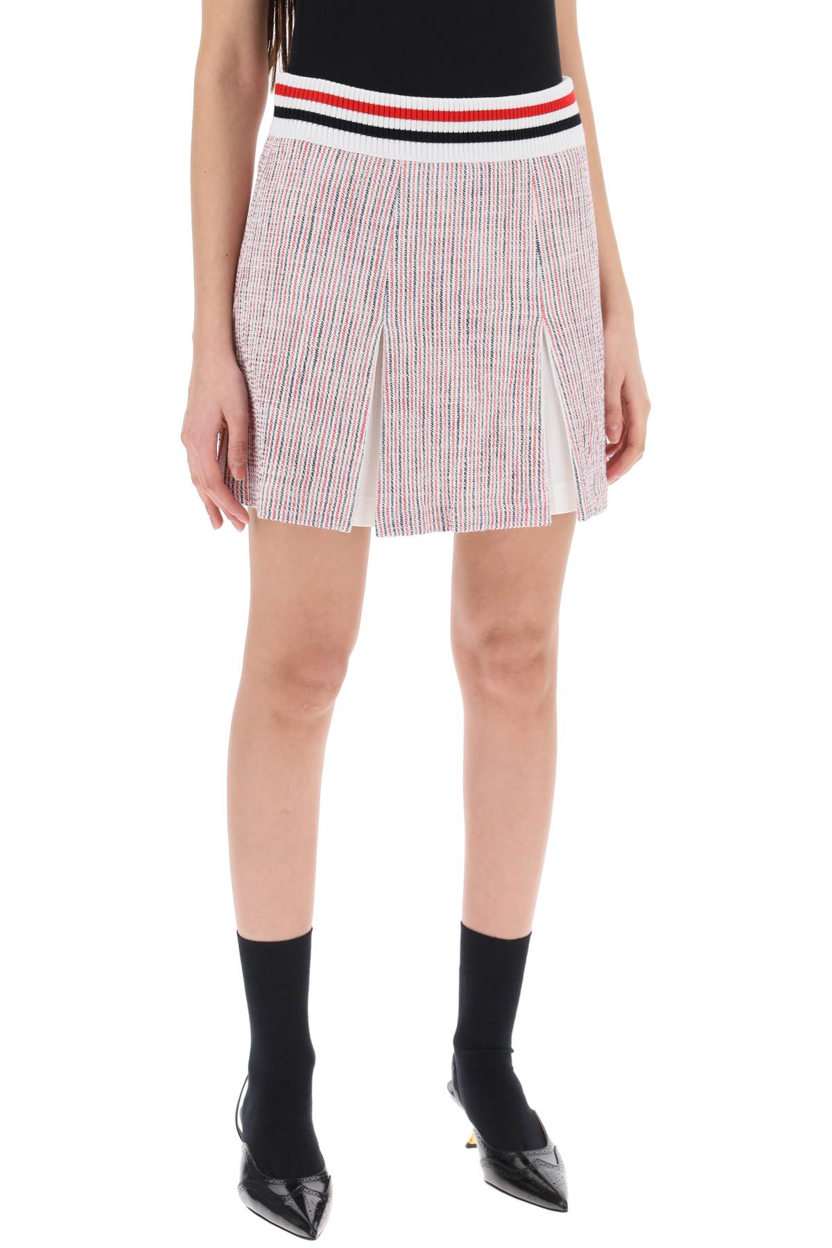 THOM BROWNE Mini Box Pleated Skirt