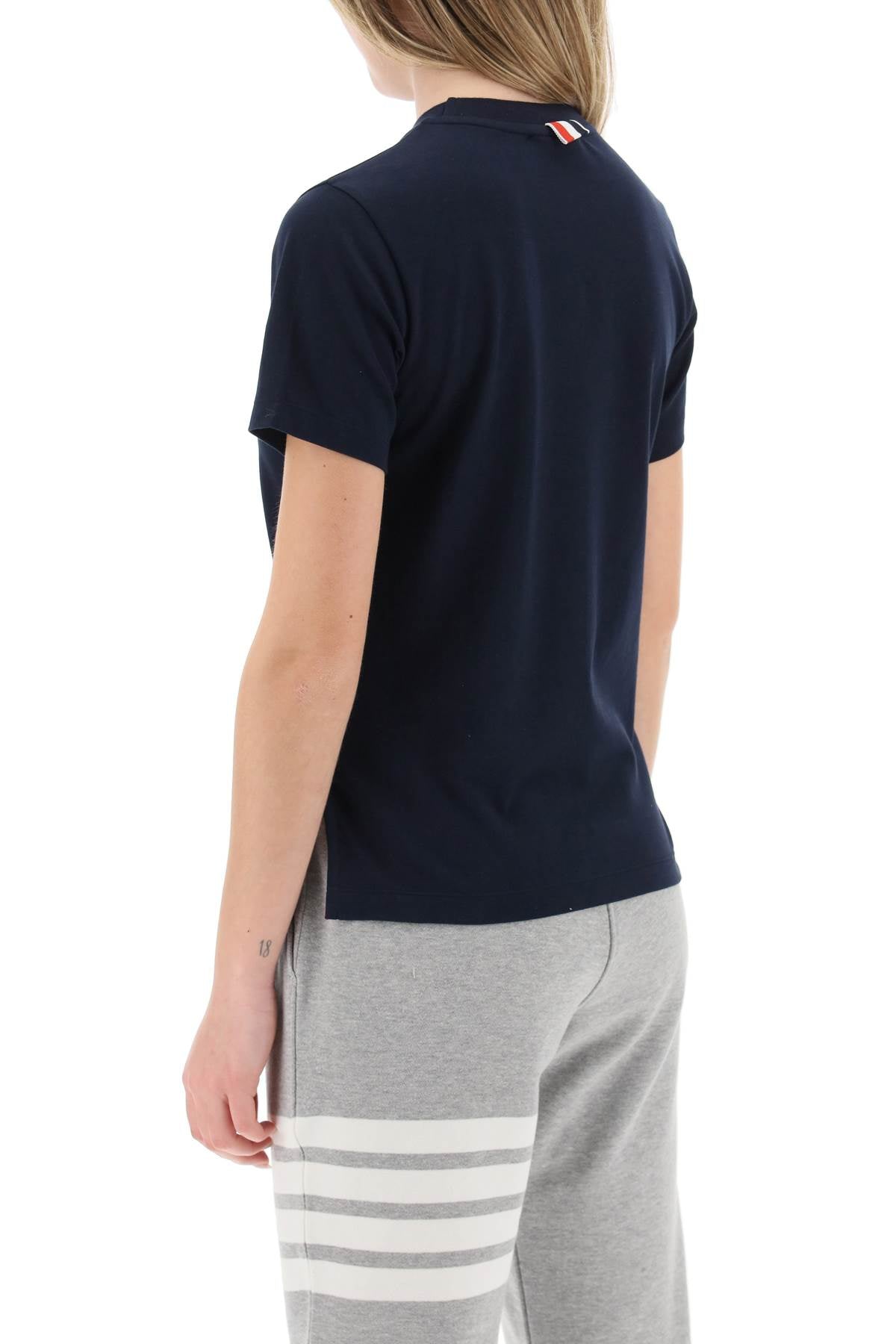 THOM BROWNE Asymmetric Crew-Neck T-Shirt for Women