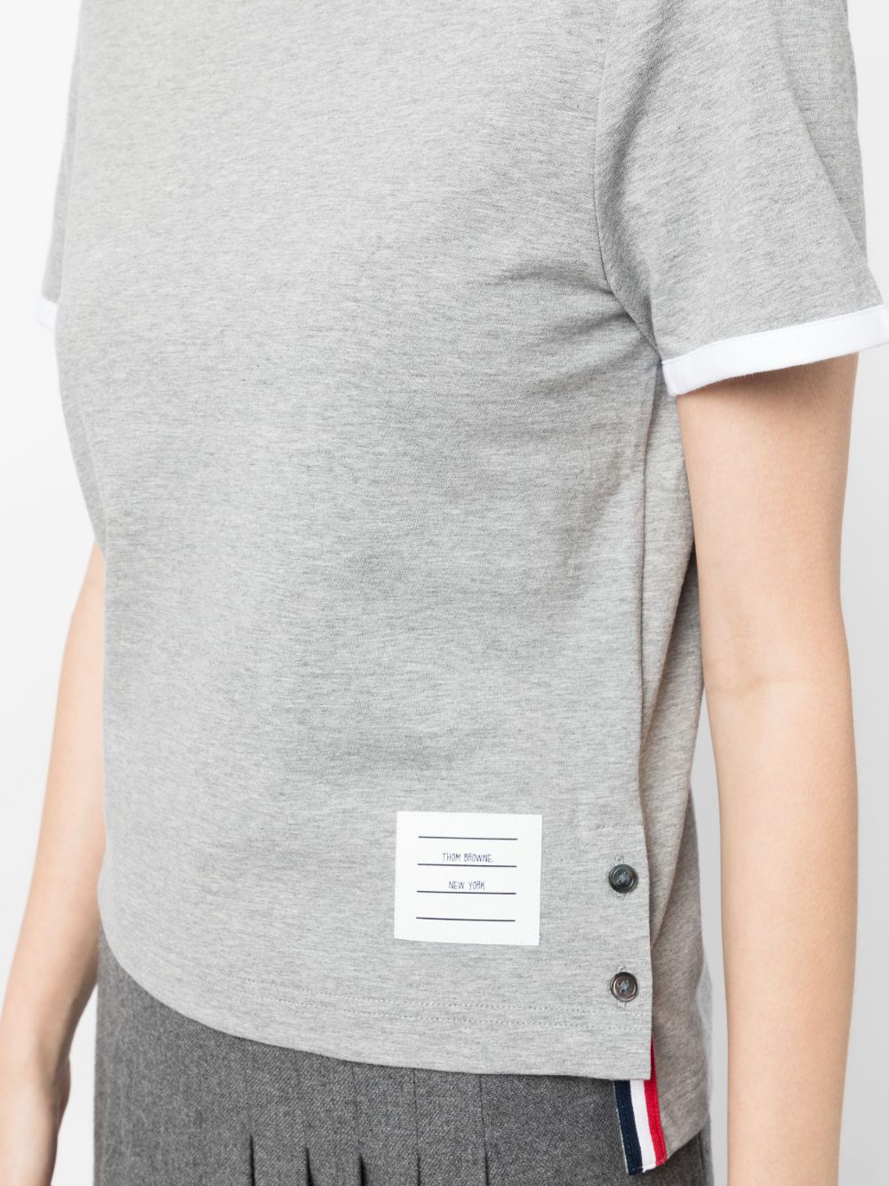 THOM BROWNE Women's Cotton Mini T-Shirt with Asymmetric Hem