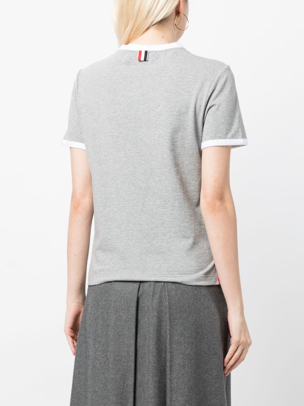 THOM BROWNE Women's Cotton Mini T-Shirt with Asymmetric Hem
