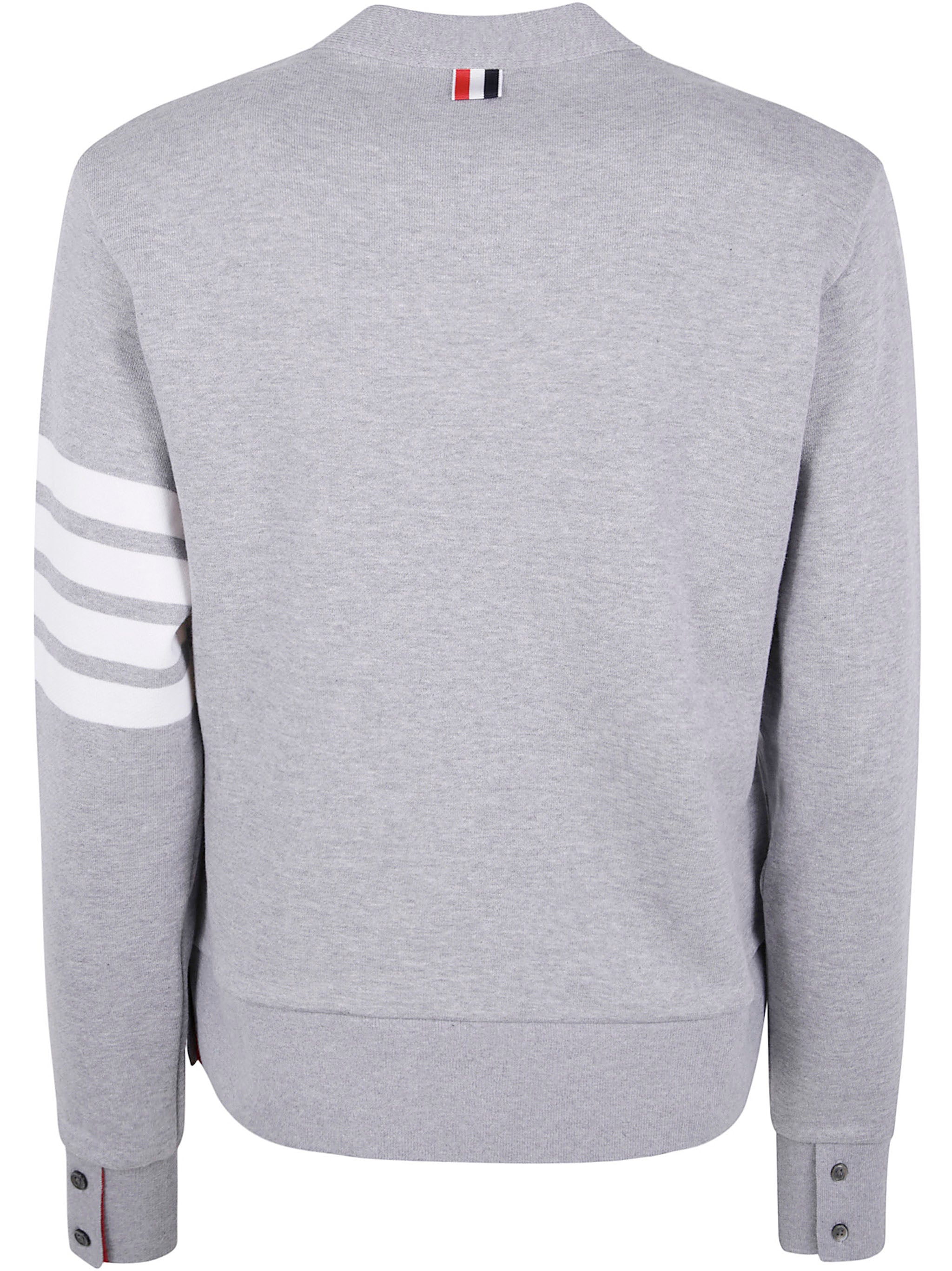 THOM BROWNE V-Neck Cardigan with Engineered 4 in Classic Loopback