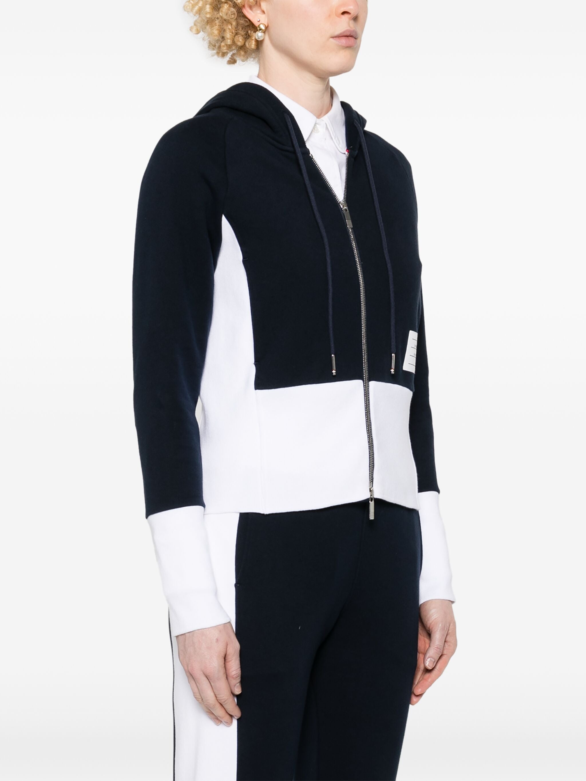THOM BROWNE Engineered 4 Bar Blouson Zip Up Hoodie for Women