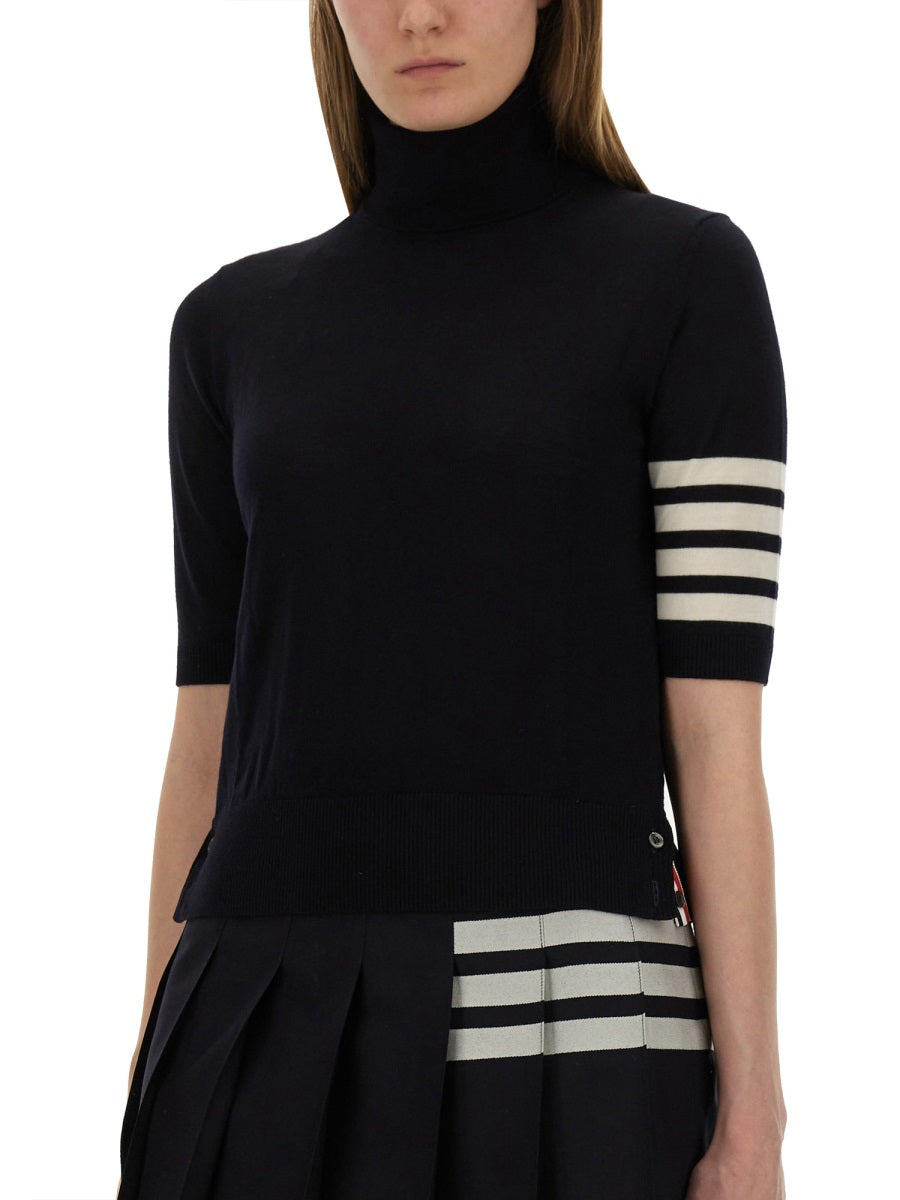 THOM BROWNE 4-Bar Turtleneck T-Shirt (Size 40 IT)