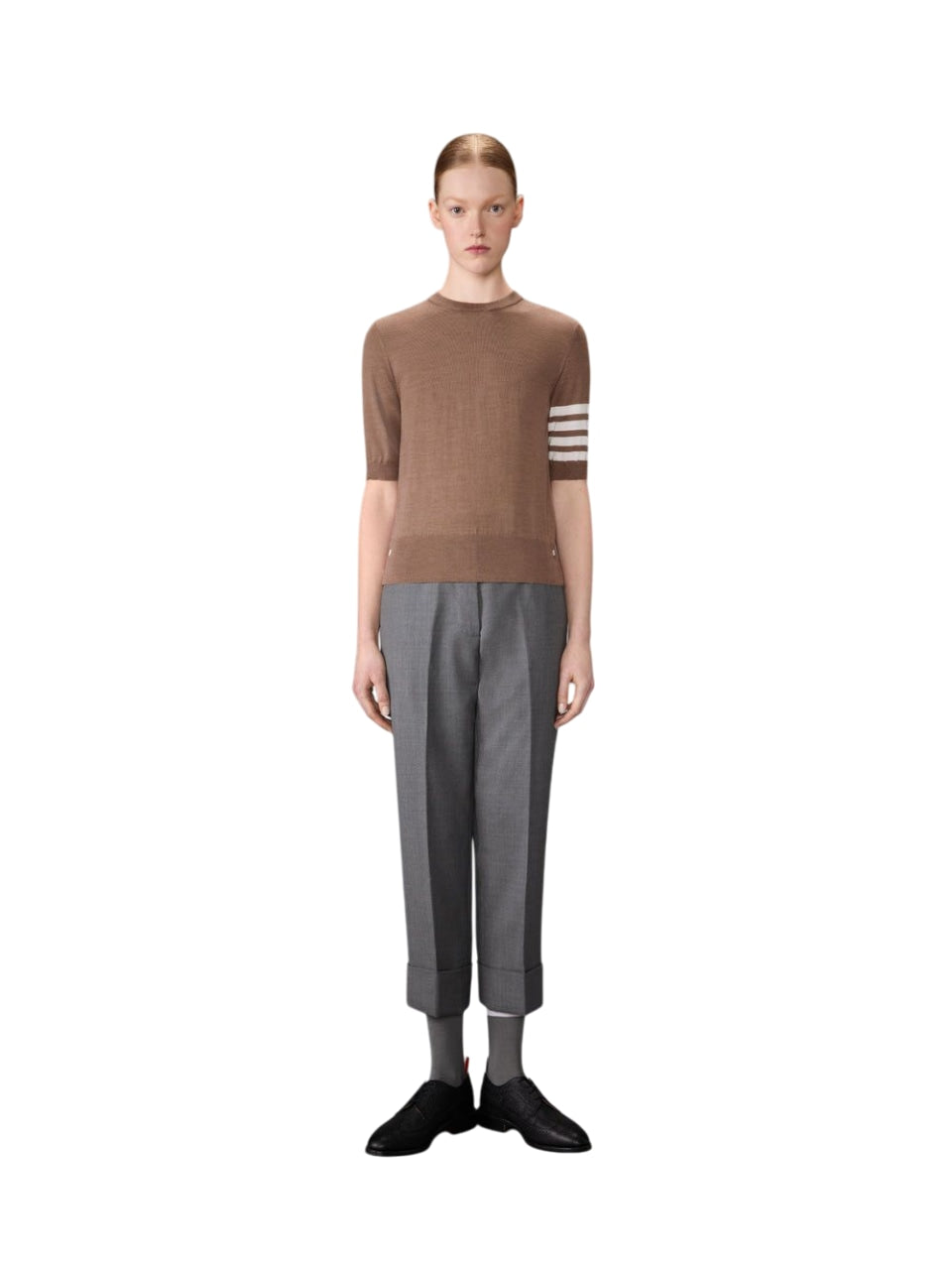 THOM BROWNE Merino Wool Tee for Women - Fall/Winter 2025