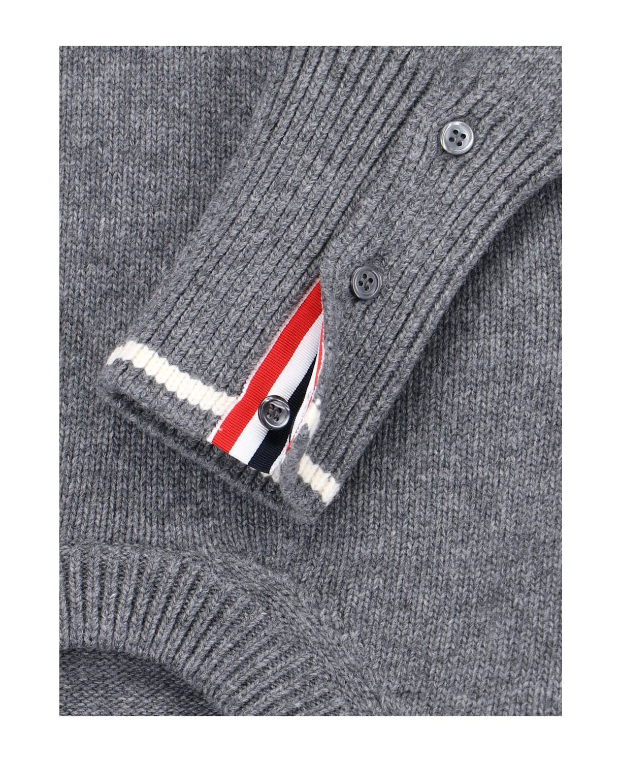 THOM BROWNE Boxy Crew Neck Pullover with 4 Bar Stripes