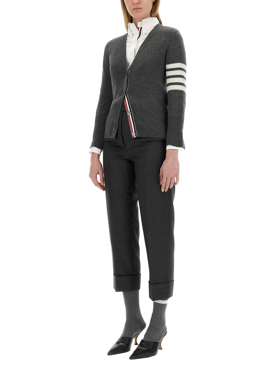 THOM BROWNE V-Neck Cashmere Cardigan - Size 40