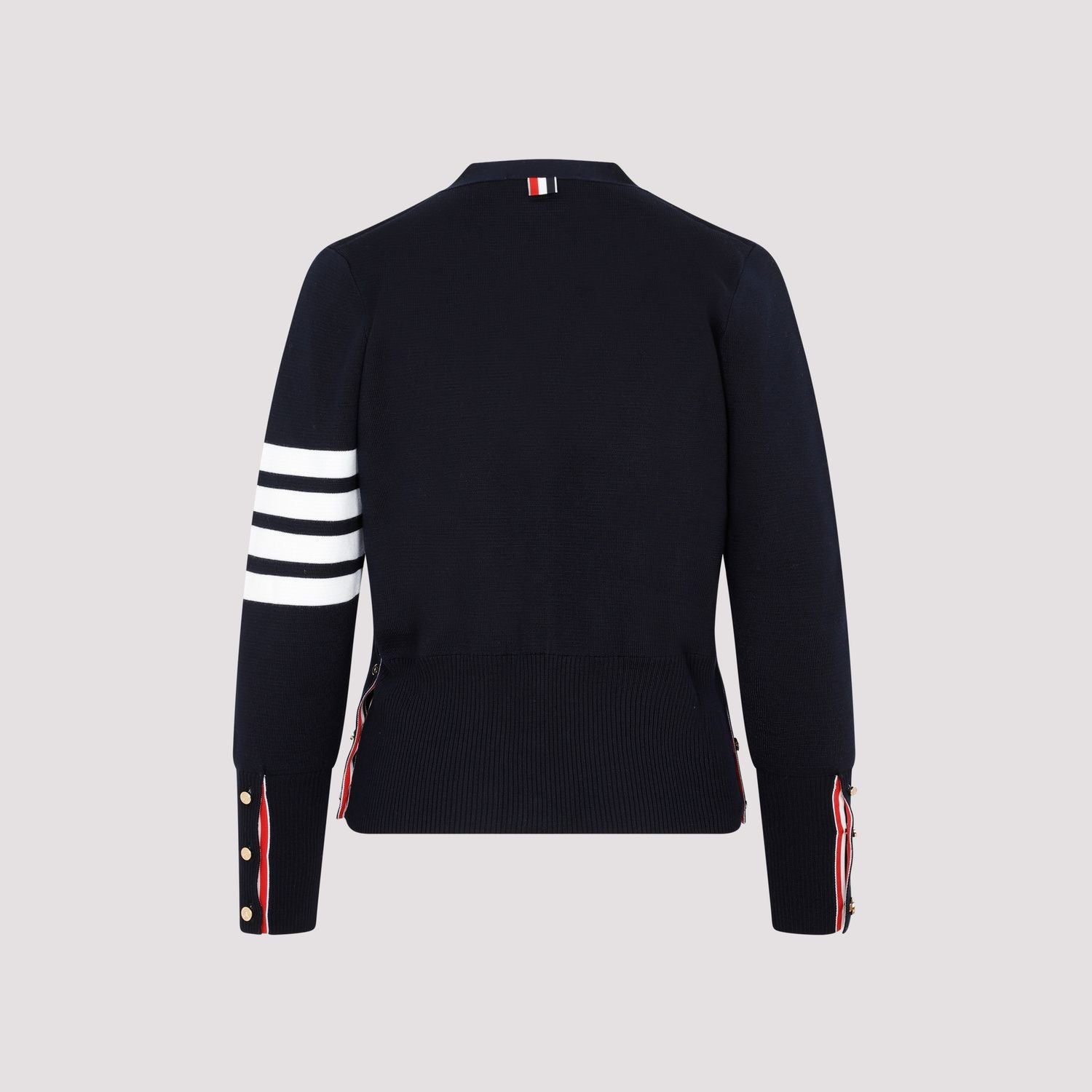 THOM BROWNE Wool Cardigan with 4-Bar Detail