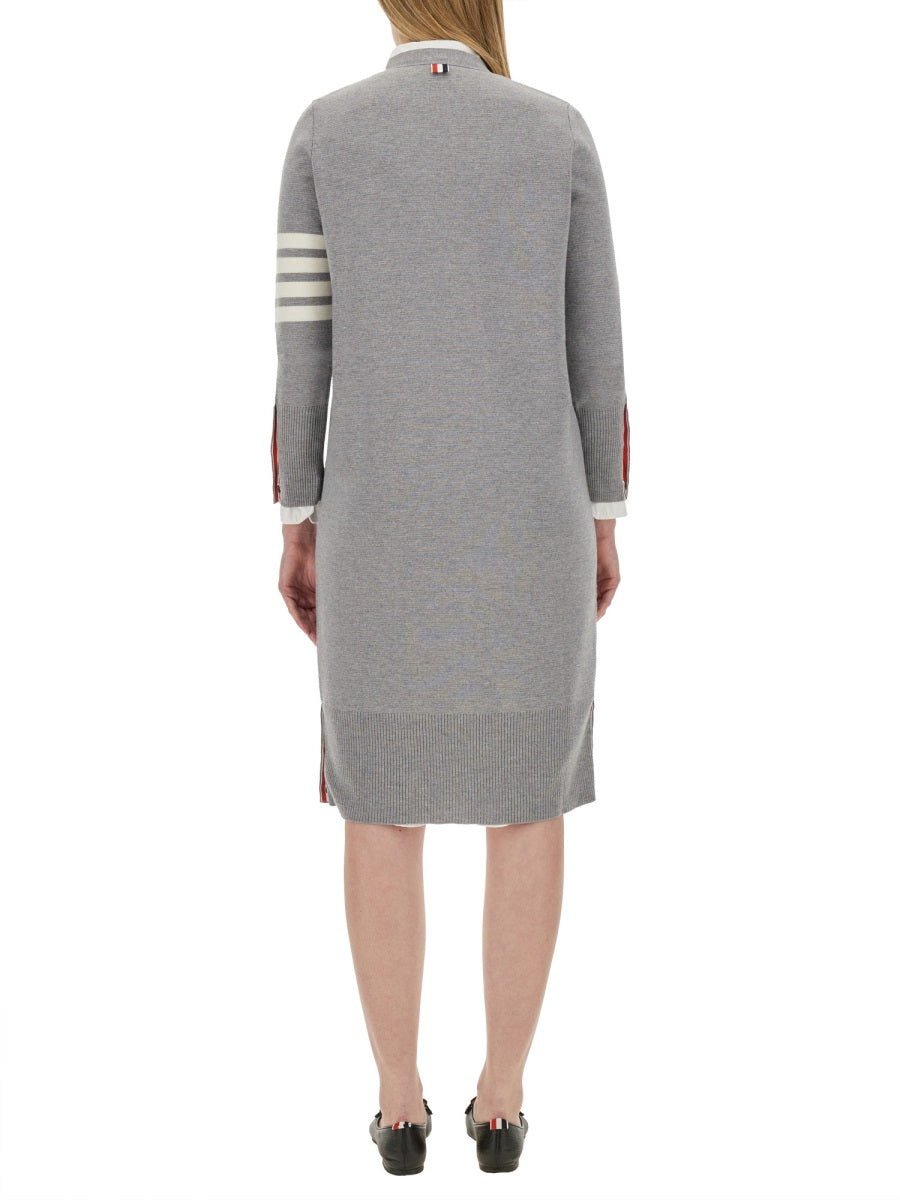 THOM BROWNE Virgin Wool Cardigan Dress - Size 40 IT