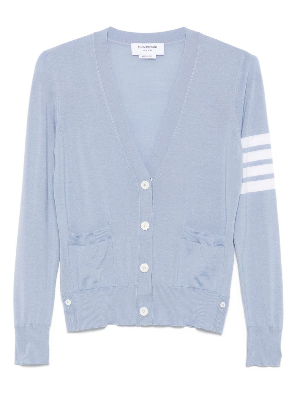 THOM BROWNE Wool Cardigan with Front Button Fastening for Women