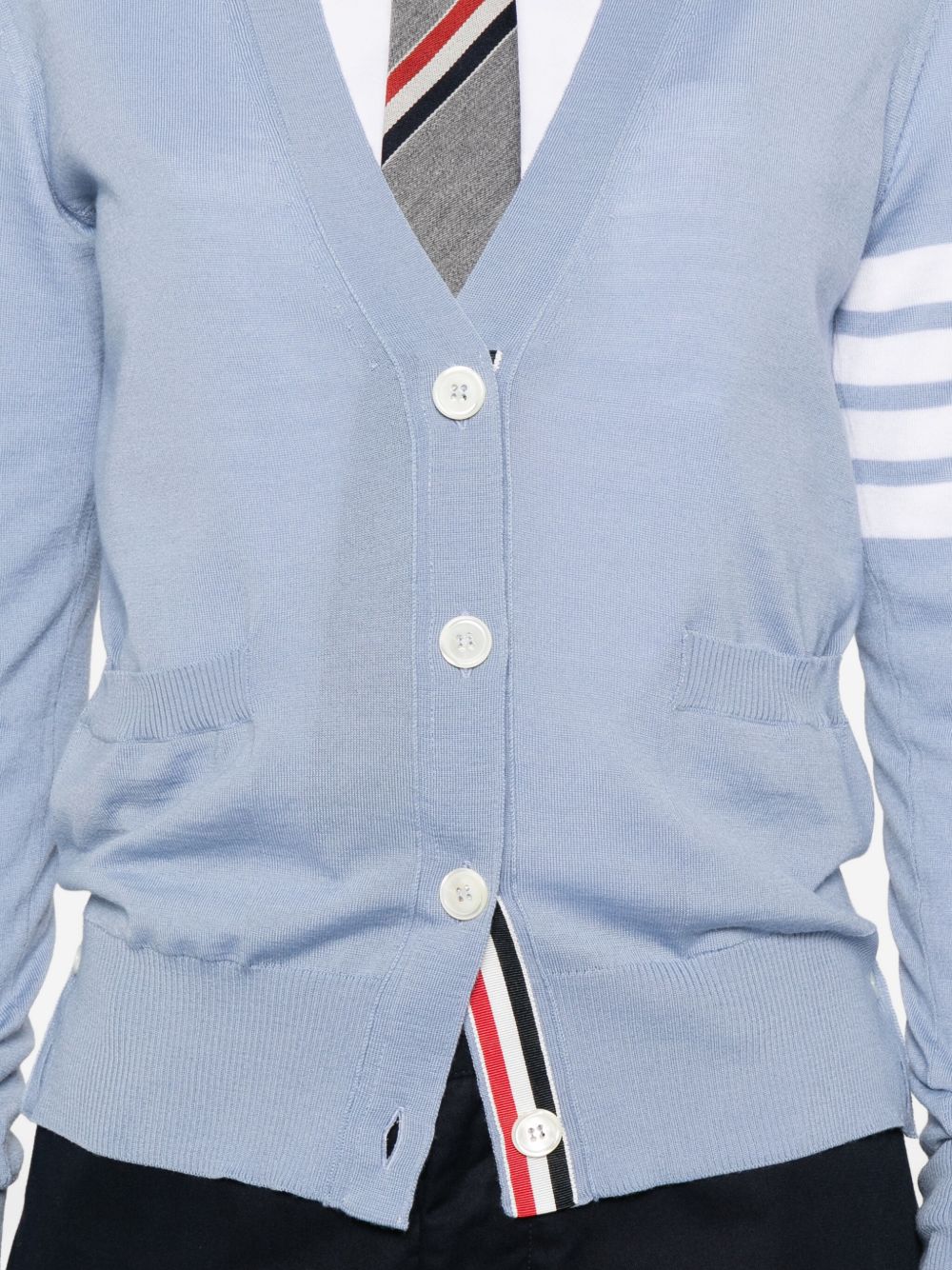 THOM BROWNE Wool Cardigan with Front Button Fastening for Women