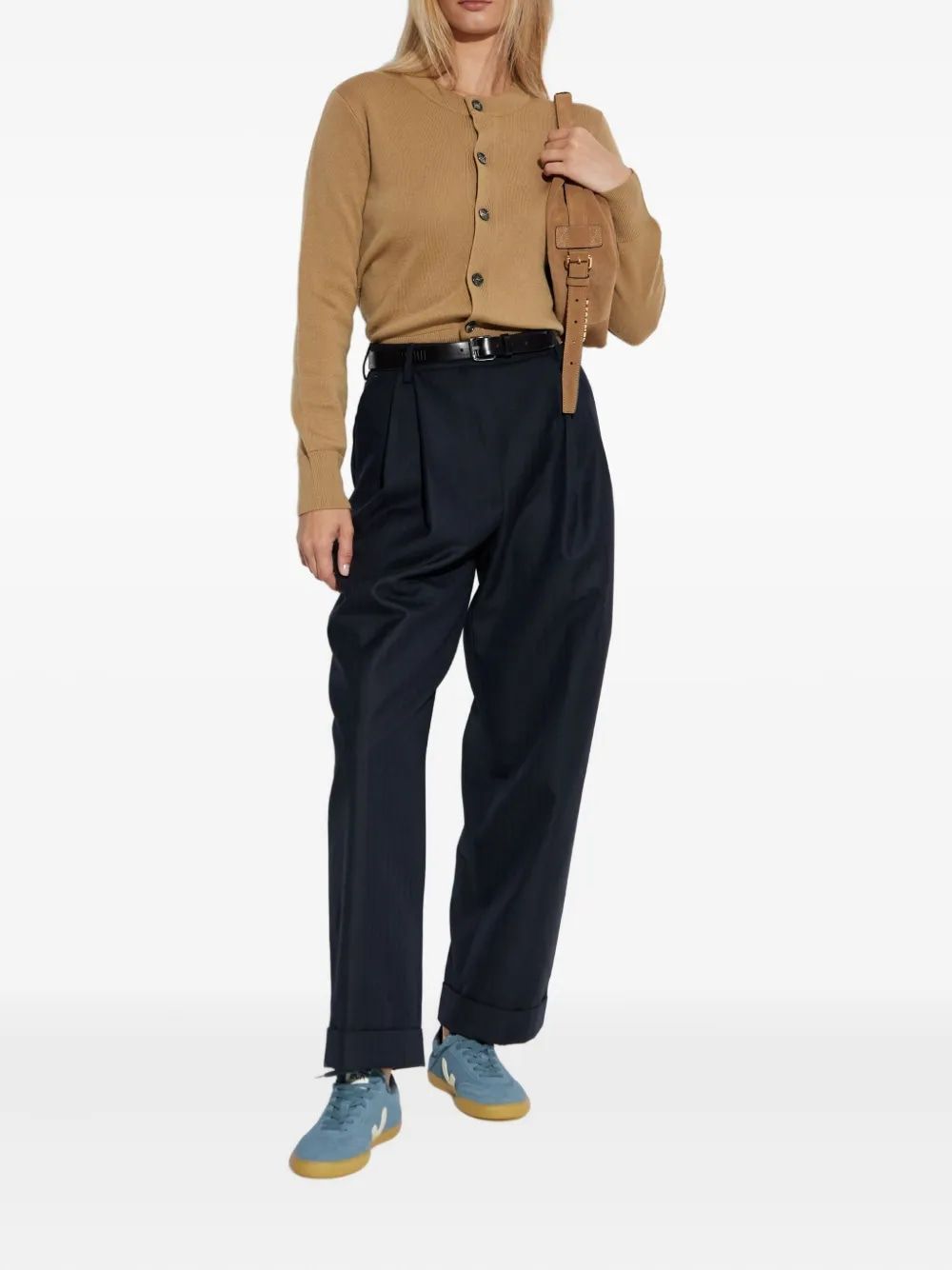 AMI PARIS Classic Round Collar Cardigan for Women