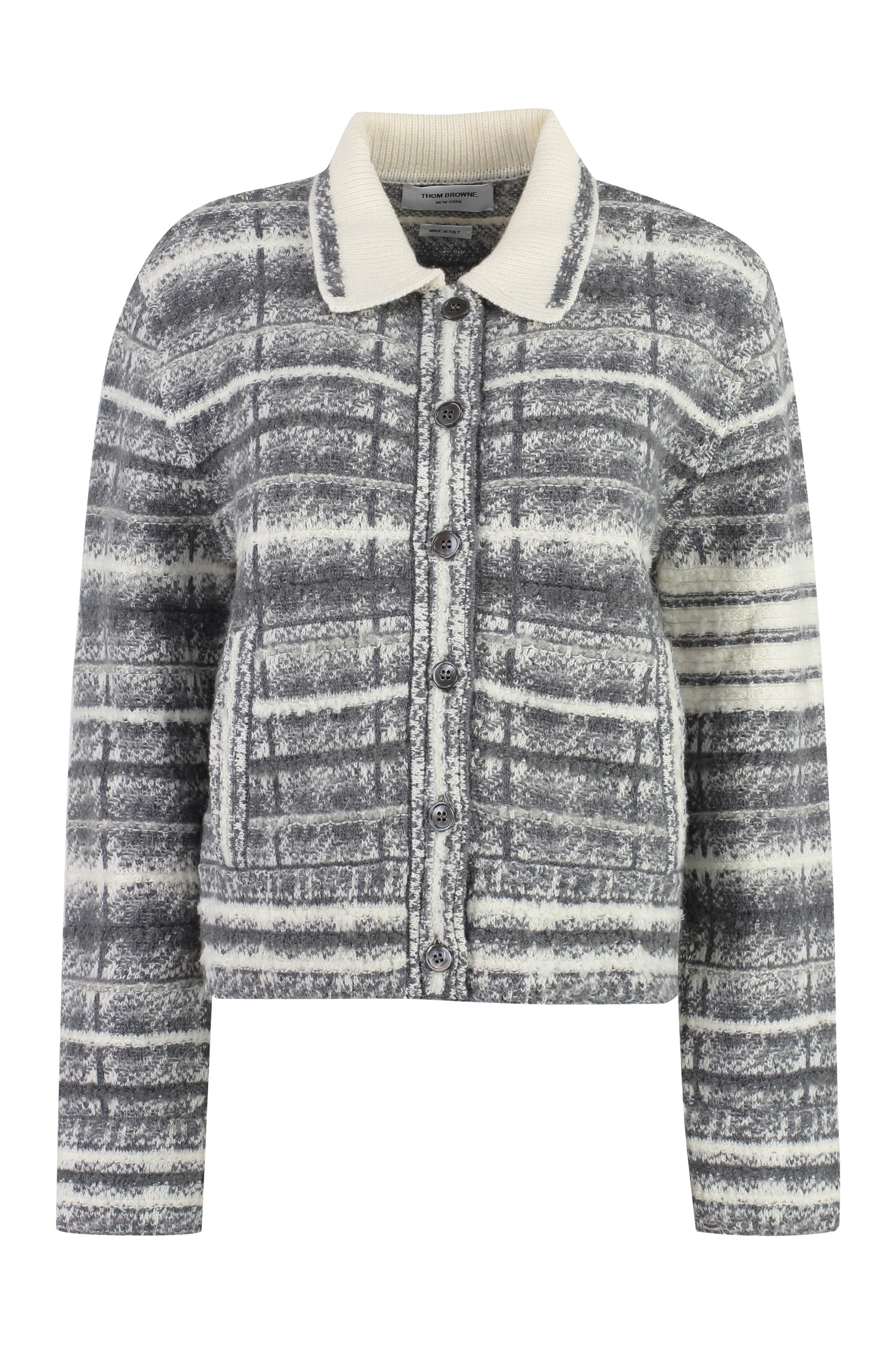 THOM BROWNE Checkered Design Wood Jacket - Feminine Fit
