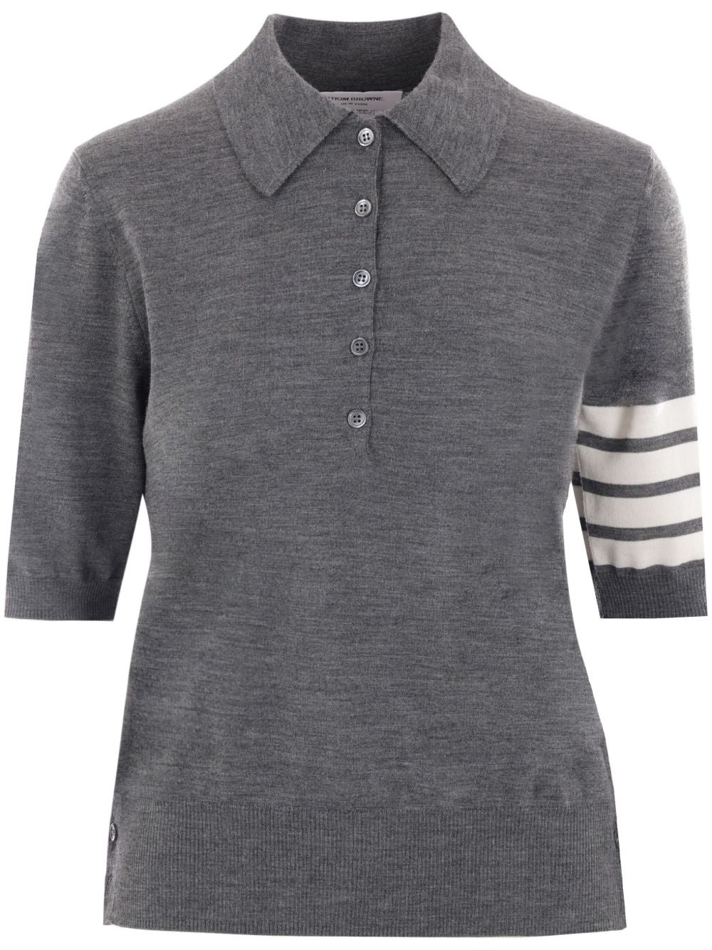 THOM BROWNE Women’s Wool Polo Shirt with Logo Patch