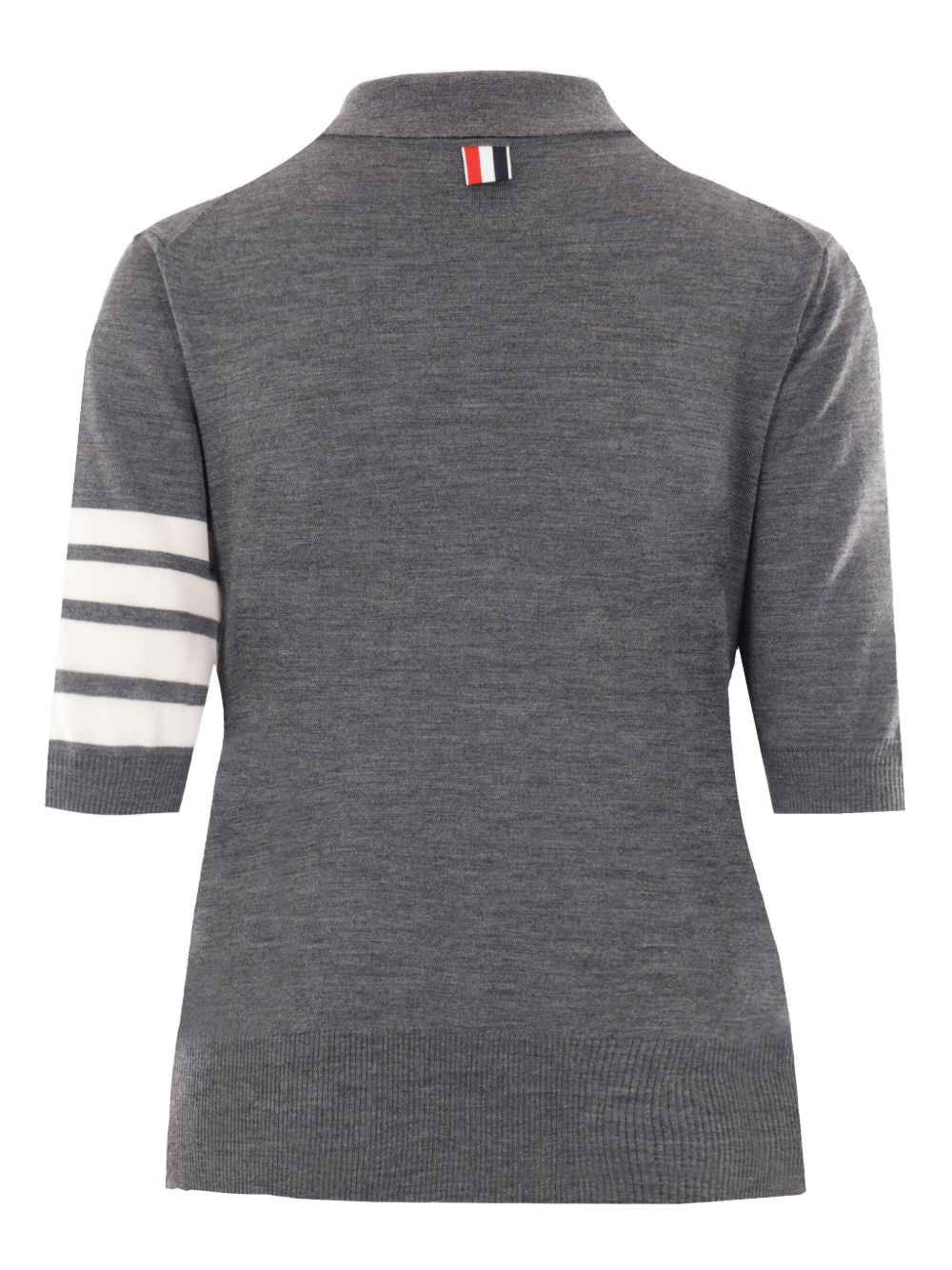 THOM BROWNE Women’s Wool Polo Shirt with Logo Patch