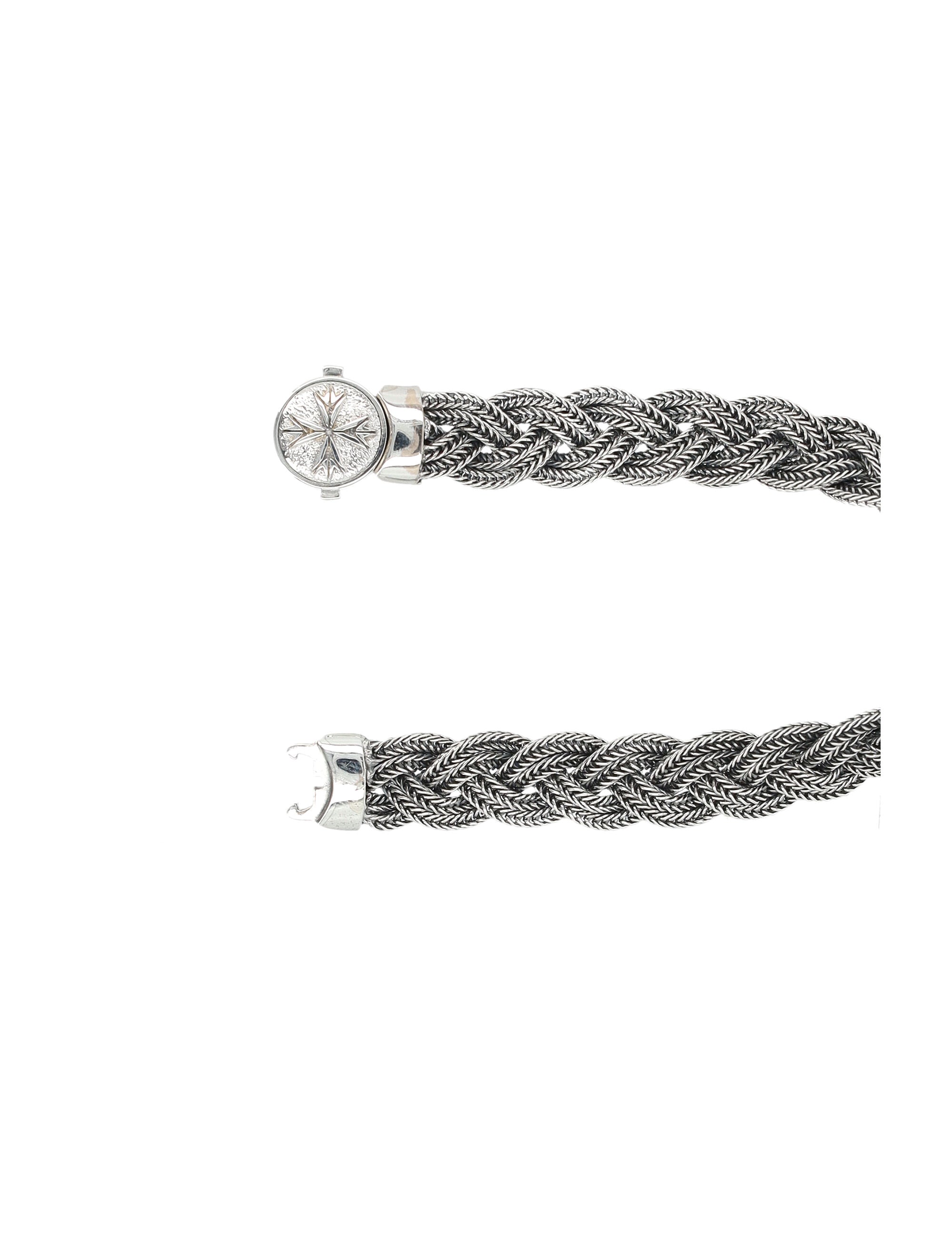 EMANUELE BICOCCHI Mini Diamond-Cut Flat Braided Bracelet for Men