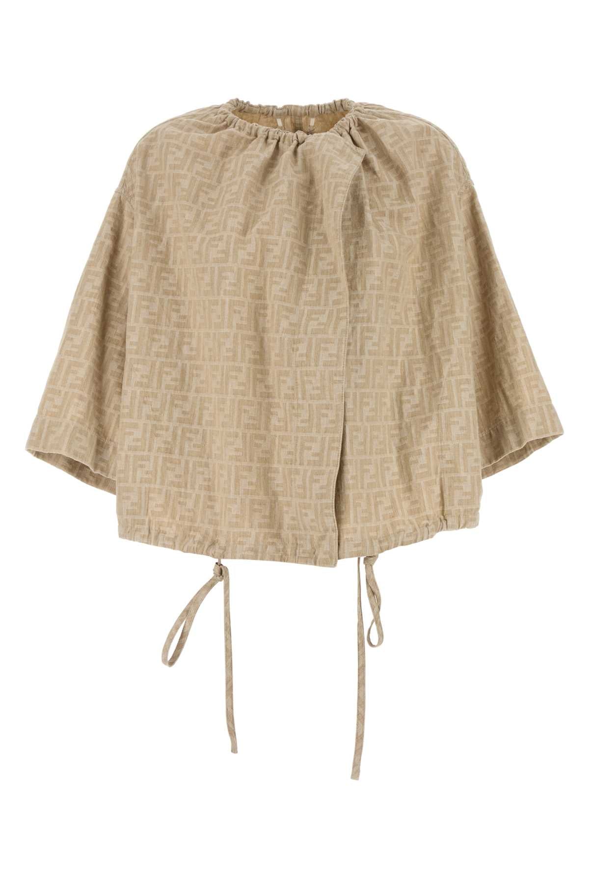 FENDI Embroidered Chambray Jacket for Women - SS25 Collection