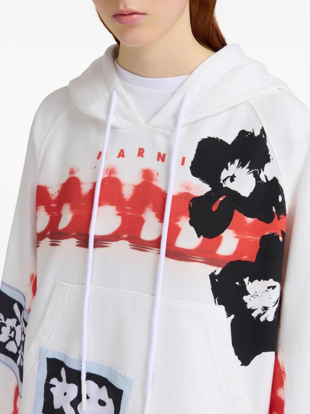 MARNI Graphic Print Hoodie for Women - FW25