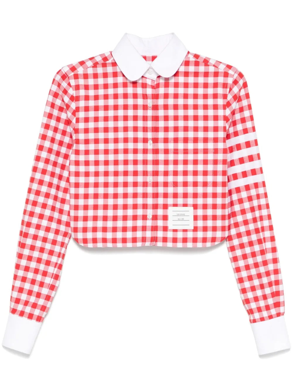THOM BROWNE Cropped Round Collar Mini Shirt for Women