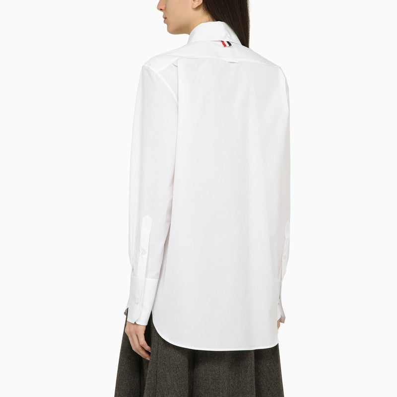 THOM BROWNE Exaggerated Easy Fit Point Collar Shirt - Women’s SS24