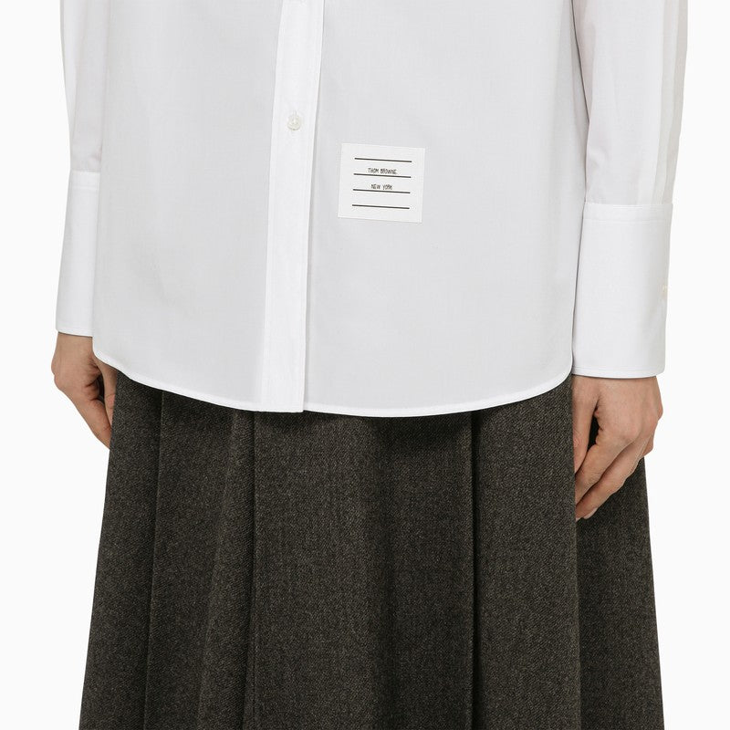 THOM BROWNE Exaggerated Easy Fit Point Collar Shirt - Women’s SS24
