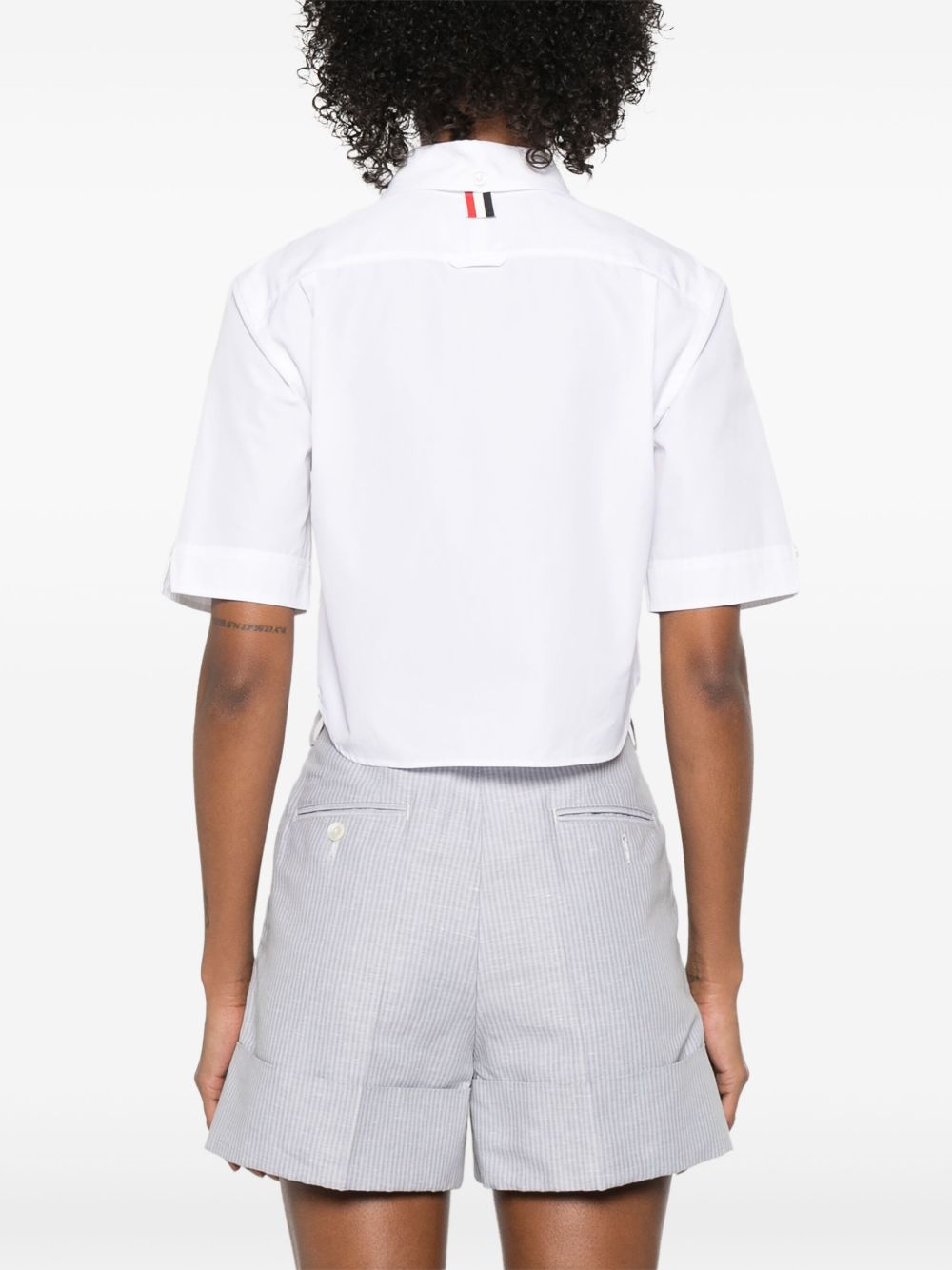 THOM BROWNE Cotton Cropped Shirt