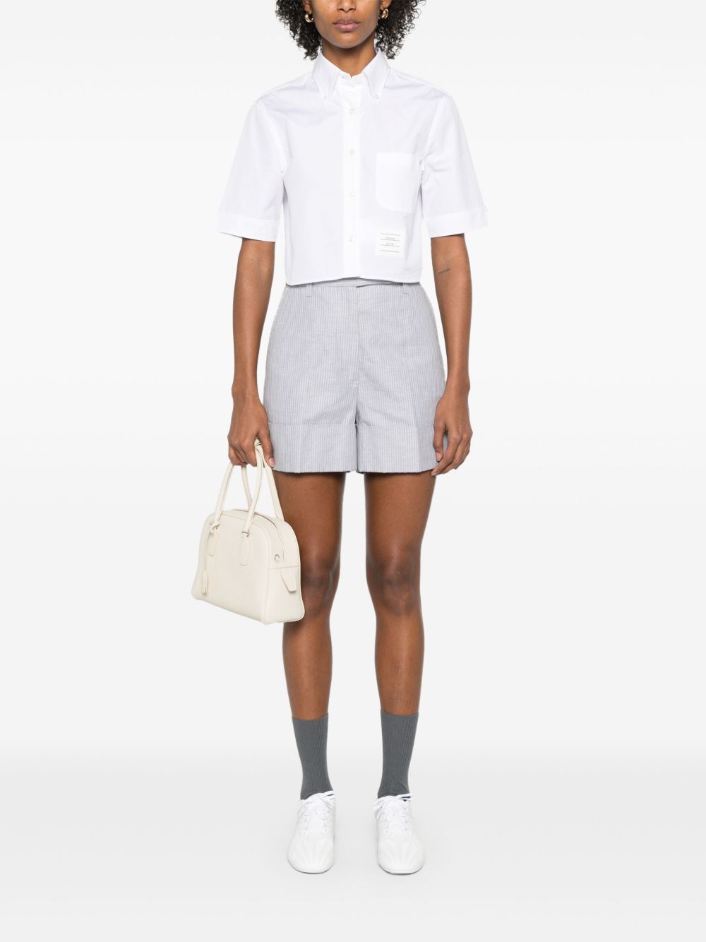 THOM BROWNE Cotton Cropped Shirt
