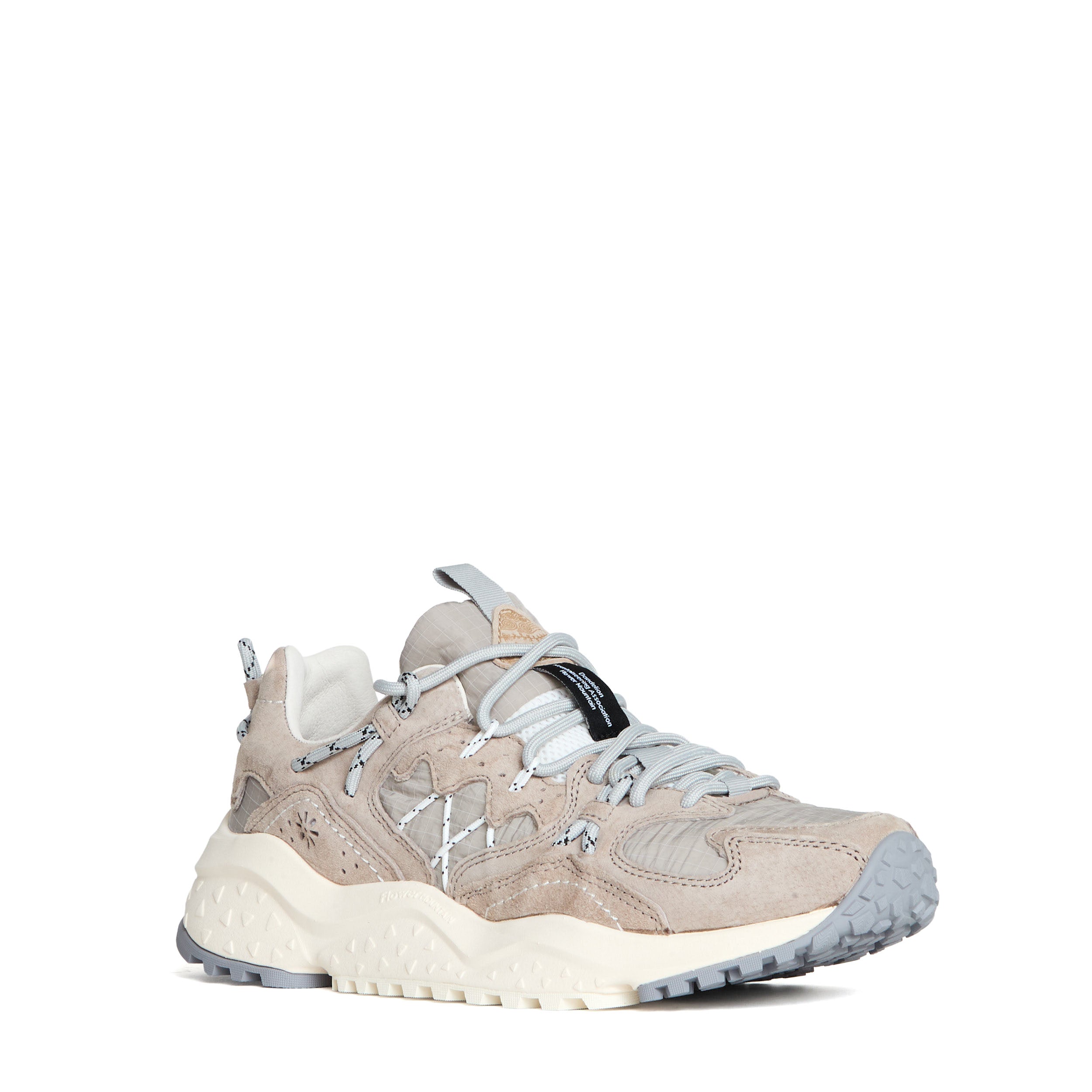 FLOWER MOUNTAIN Stylish Suede and Nylon Sneakers with Comfortable Heel Height