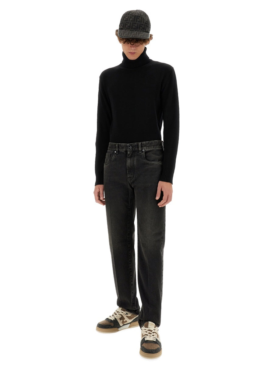 FENDI Regular Fit Cotton Jeans 34