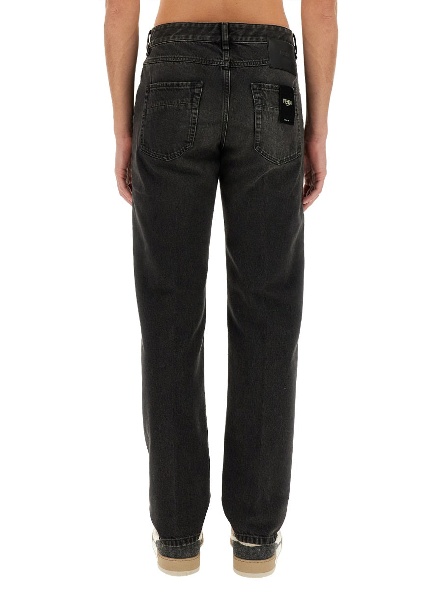 FENDI Regular Fit Cotton Jeans 34