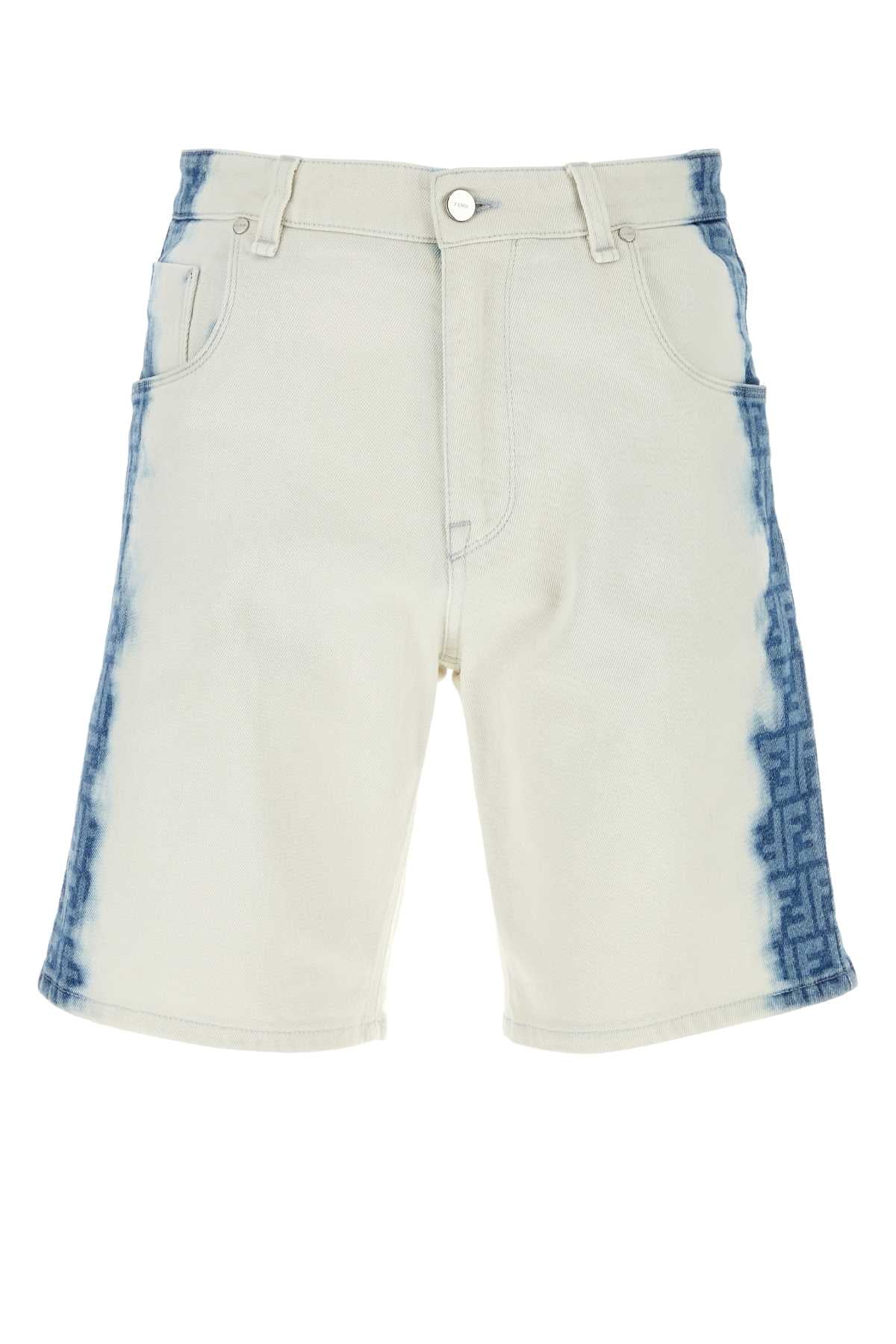 FENDI Stretch Denim Bermuda Shorts for Men