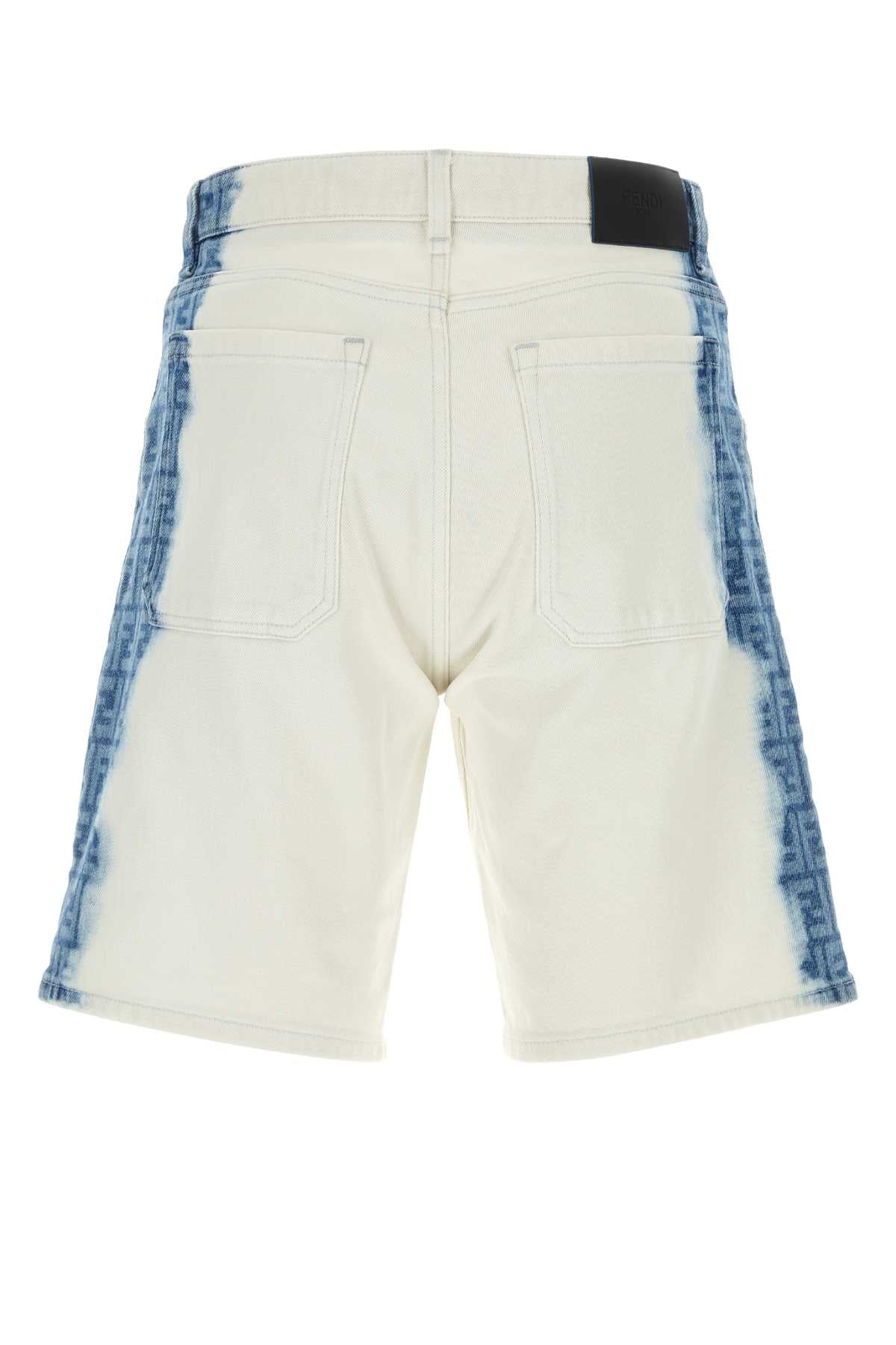 FENDI Stretch Denim Bermuda Shorts for Men