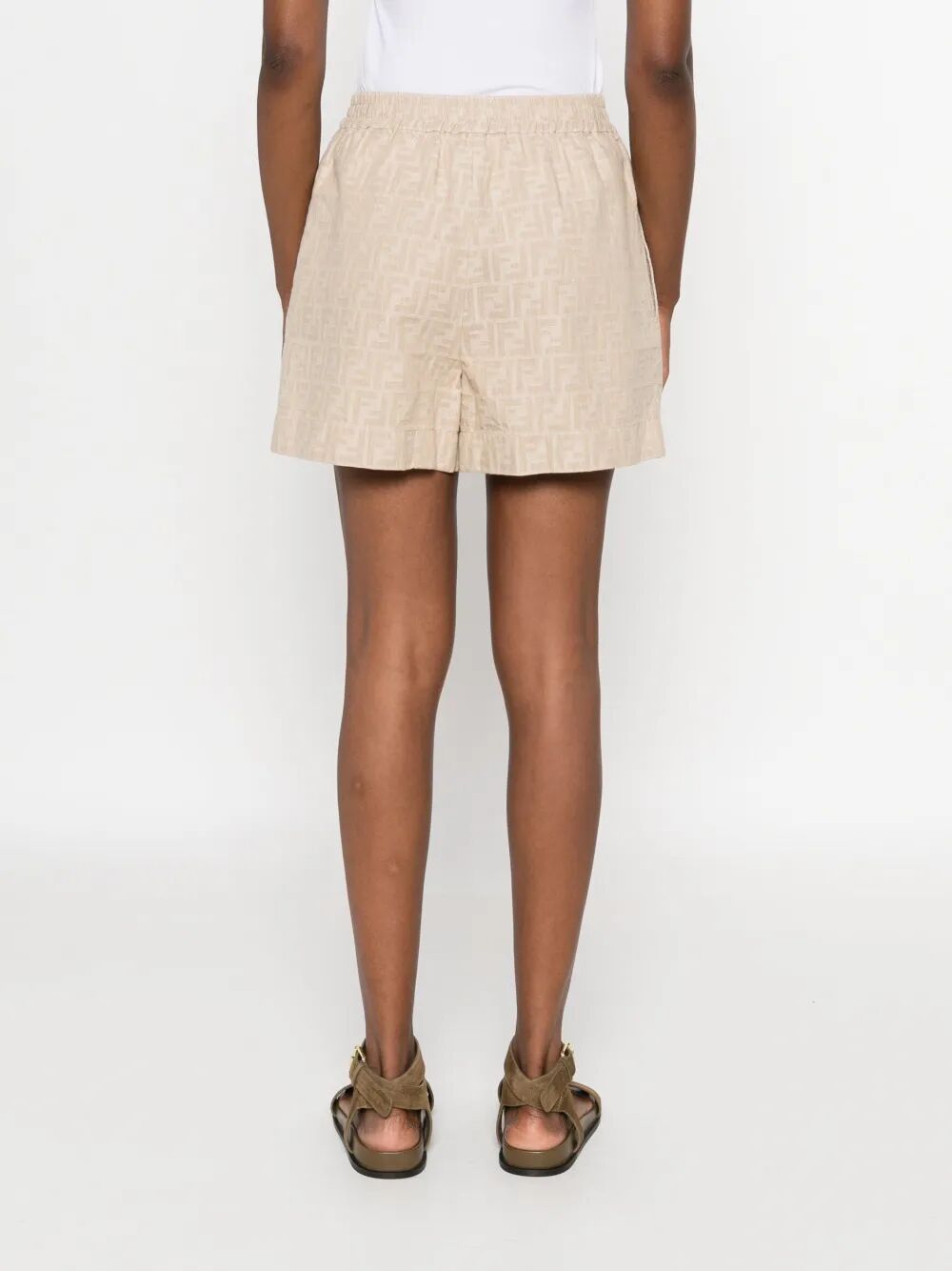 FENDI Cotton Linen Mini Shorts