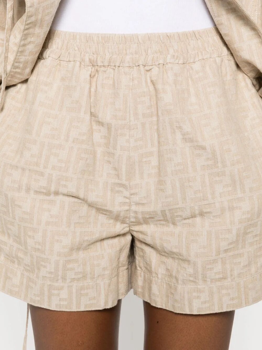 FENDI Embroidered Chambray Shorts for Women - SS25