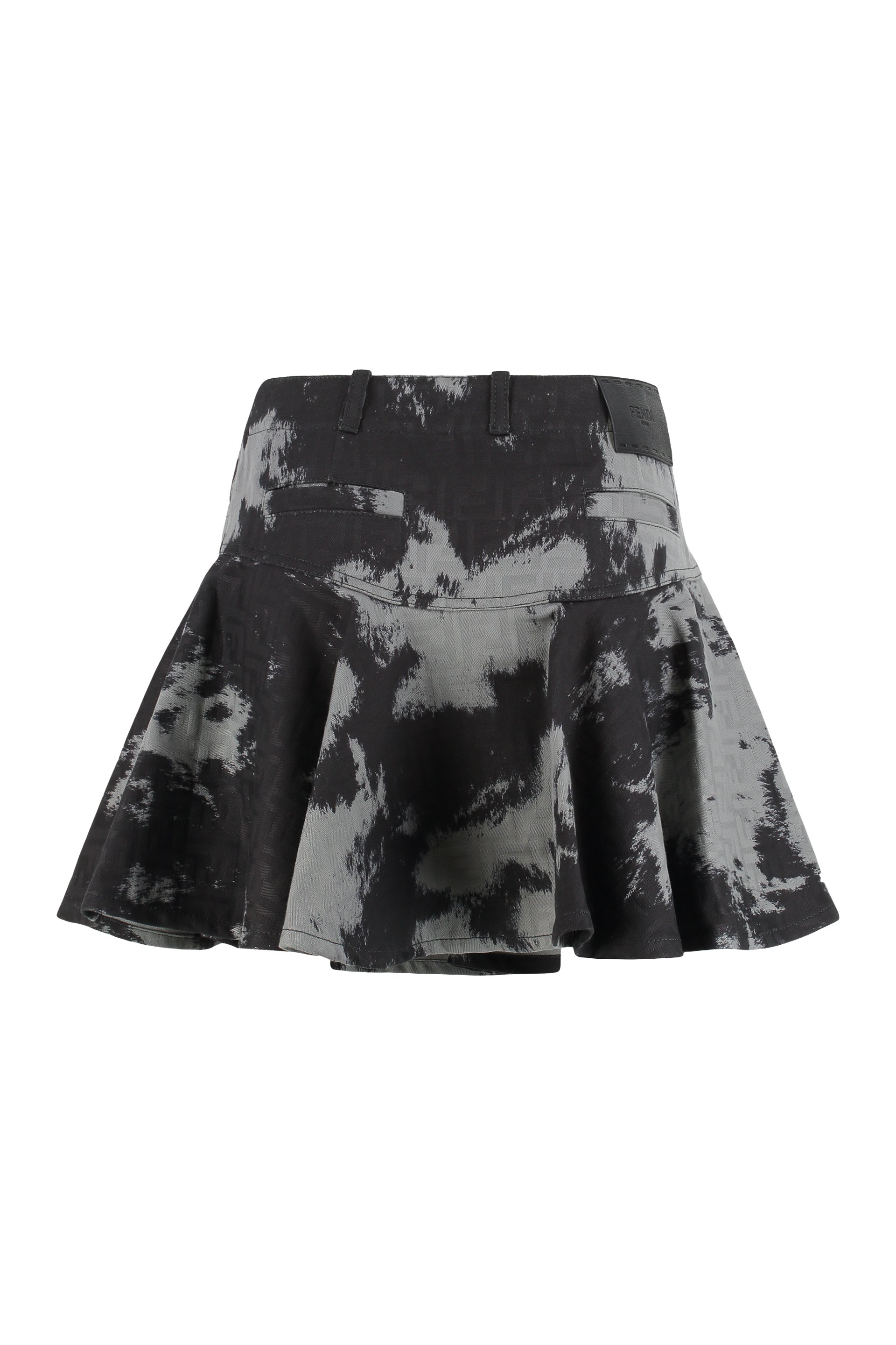 FENDI High-Waisted Flared Denim Skirt