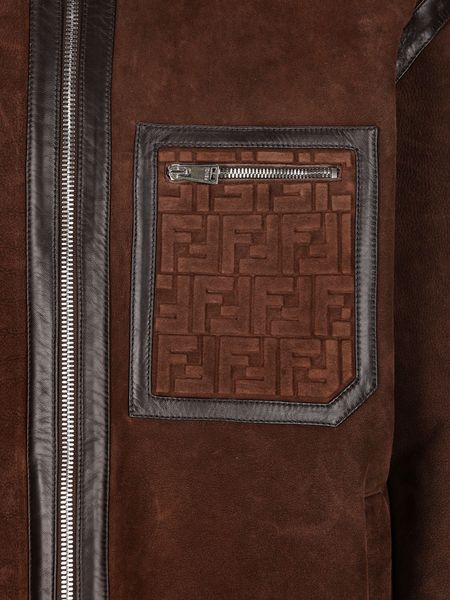 FENDI High Neck Zip Up Oversized Jacket