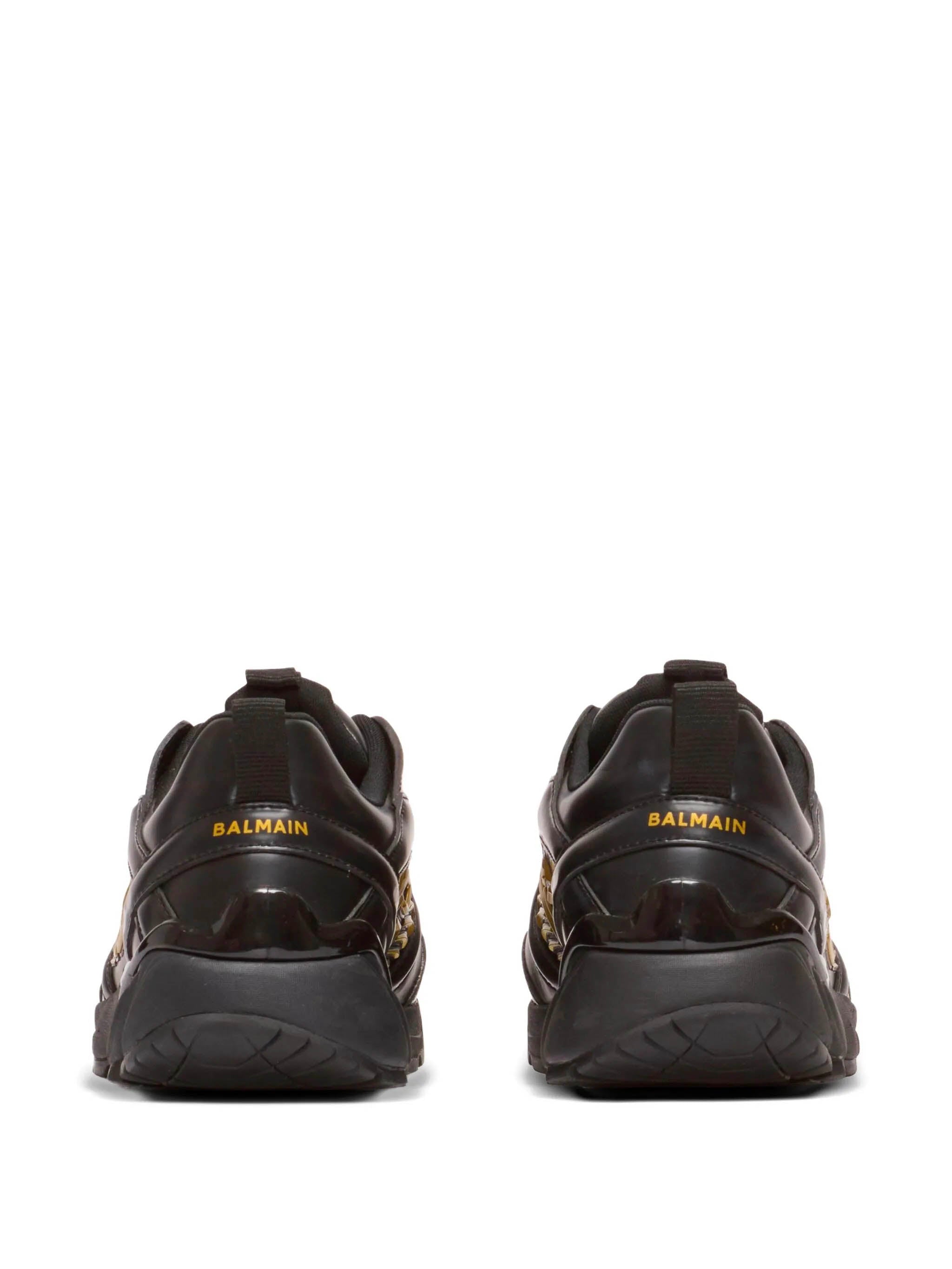 BALMAIN Cosmic Dust Glazed Leather Trainers