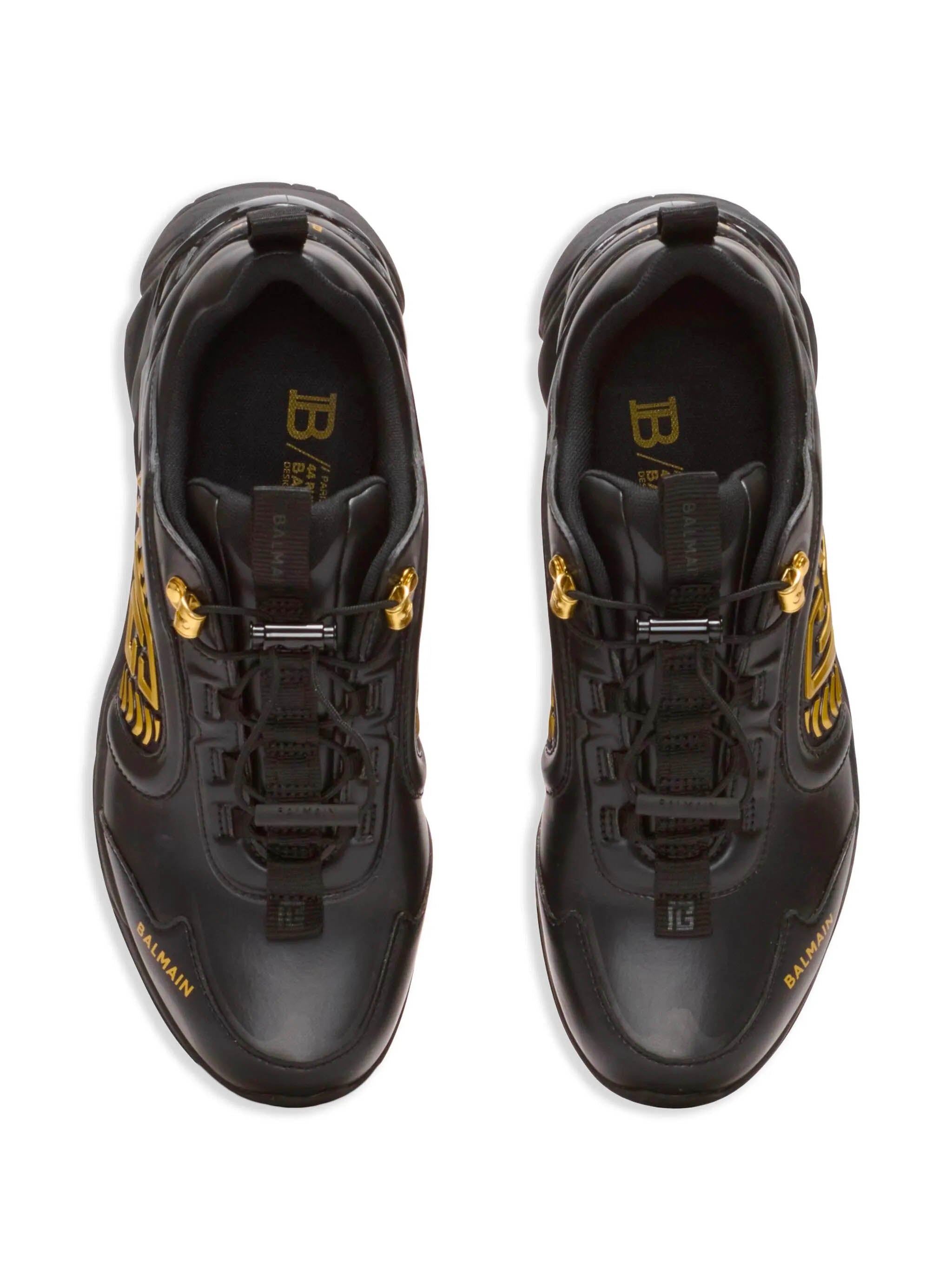 BALMAIN Cosmic Dust Glazed Leather Trainers