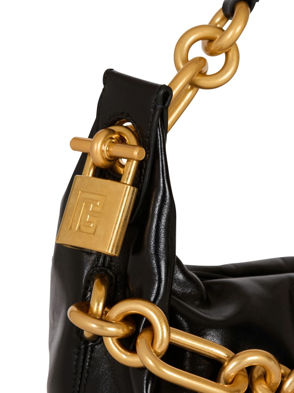 BALMAIN Medium Leather Shoulder Handbag