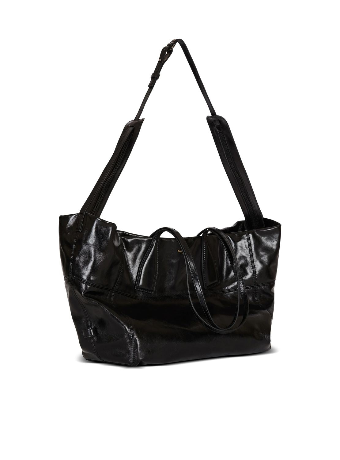 BALMAIN Track Zip Calfskin Handbag
