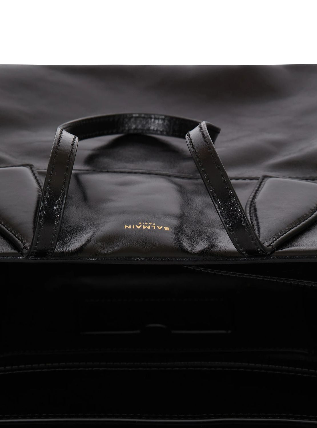 BALMAIN Track Zip Calfskin Handbag