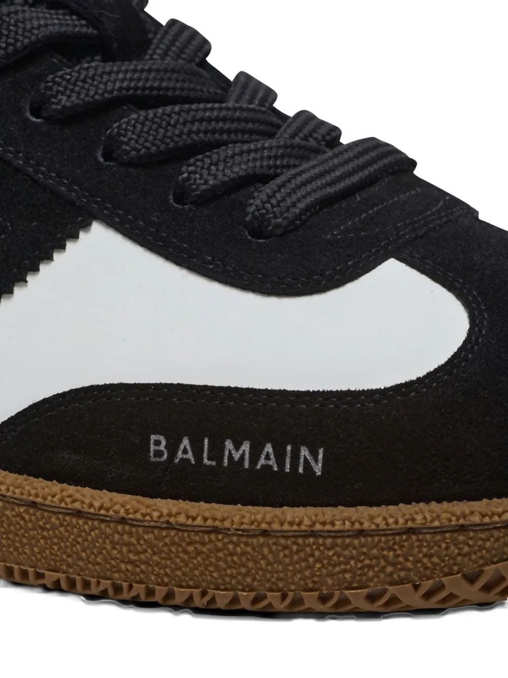 BALMAIN Swan Suede & Calfskin Sneakers for Women